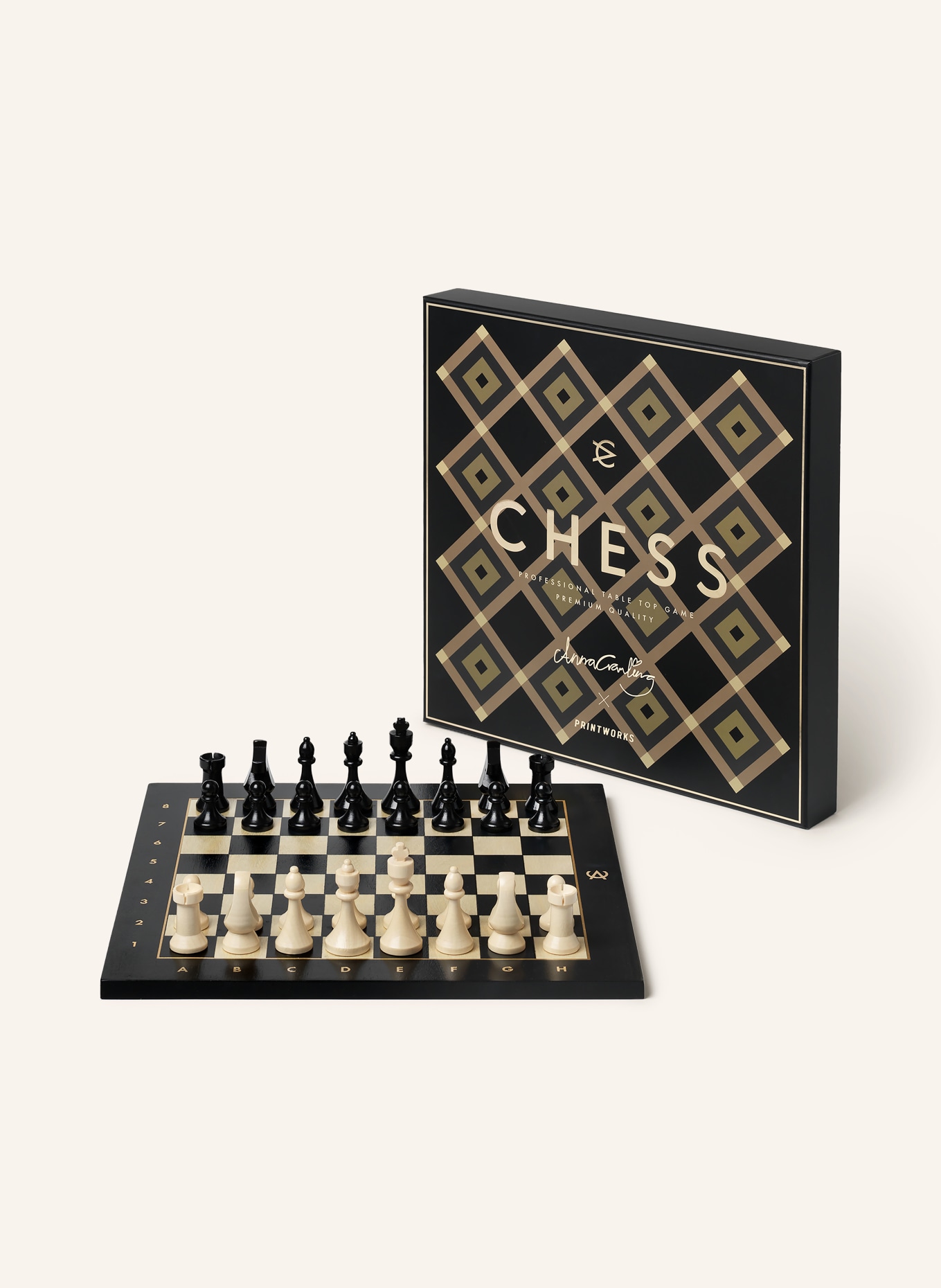 PRINTWORKS Schachspiel ANNA CRAMLING EDITION: SCHWARZ / WEISS