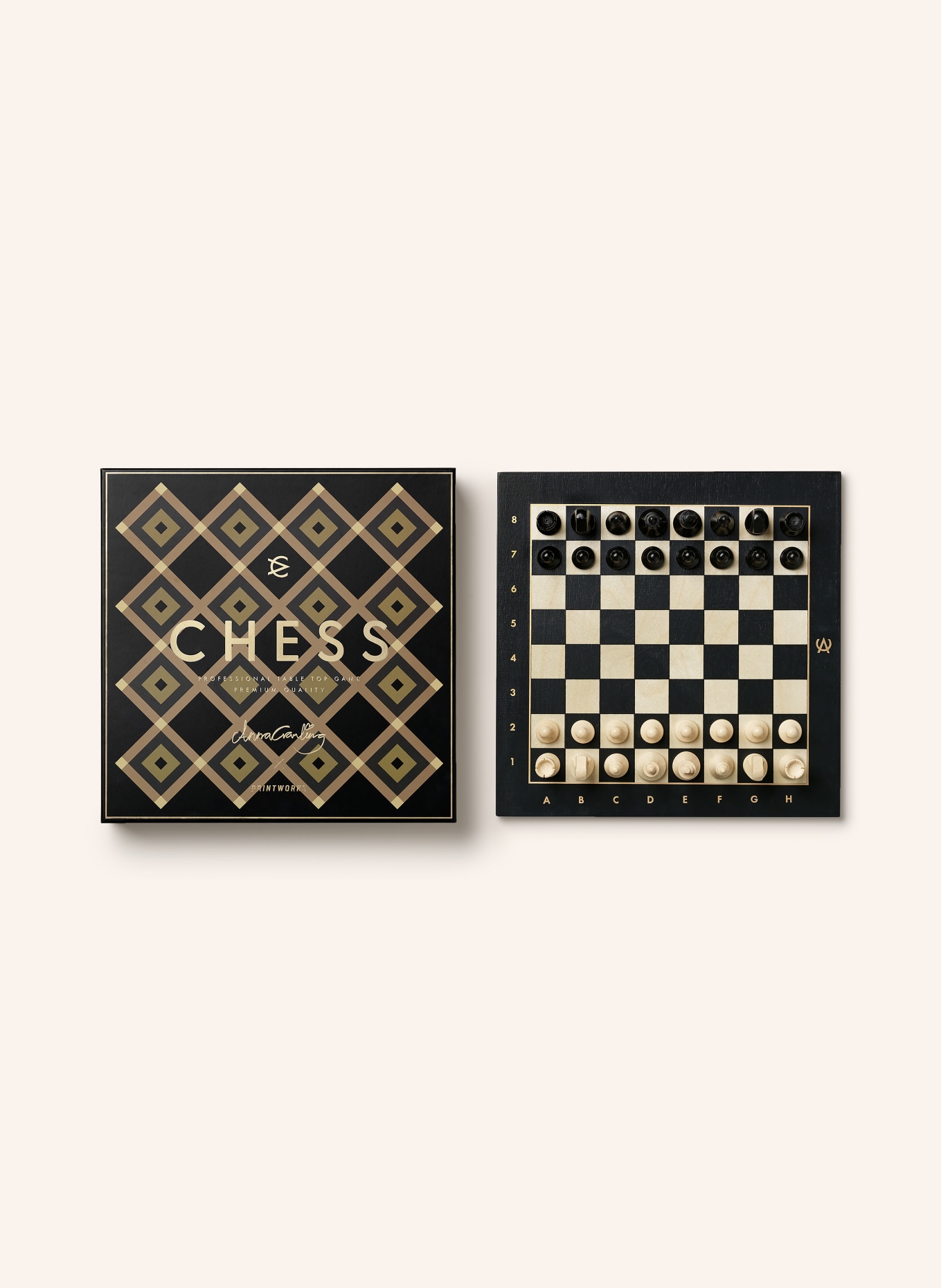 PRINTWORKS Schachspiel ANNA CRAMLING EDITION: SCHWARZ / WEISS