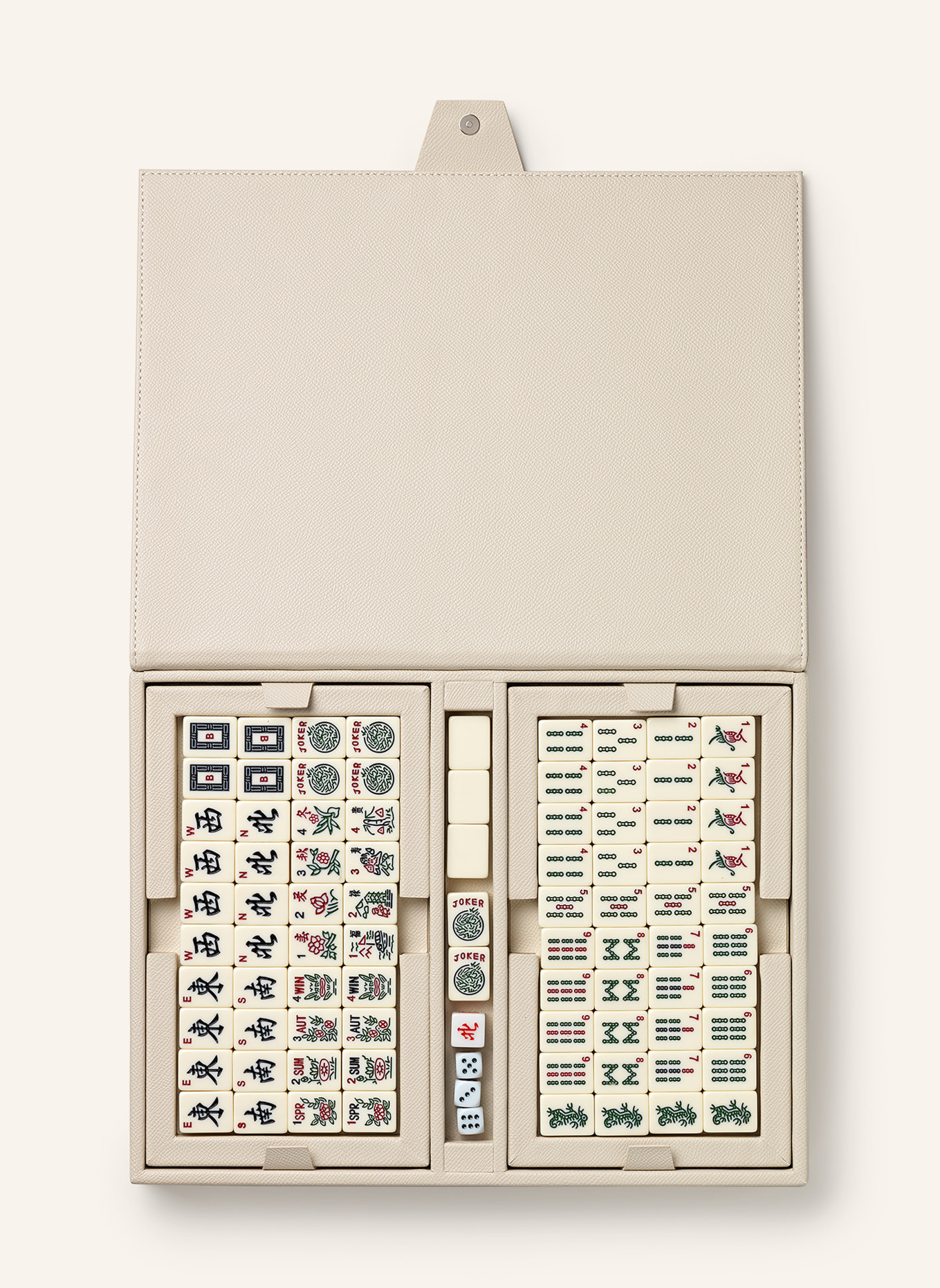 PRINTWORKS Brettspiel REVERRA MAHJONG: CREME / ROT