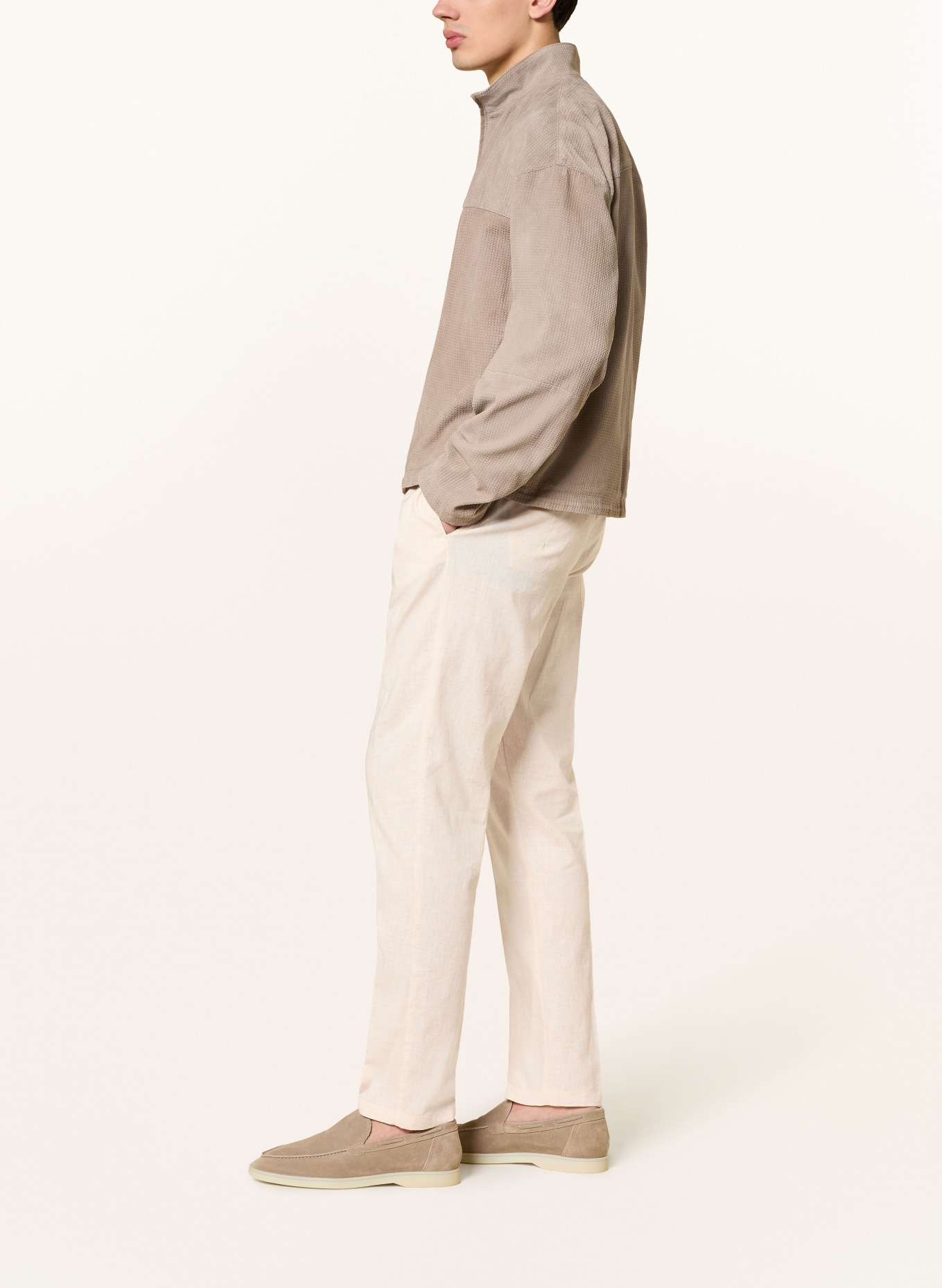 Aurélien Slim-fit linen chinos: BEIGE