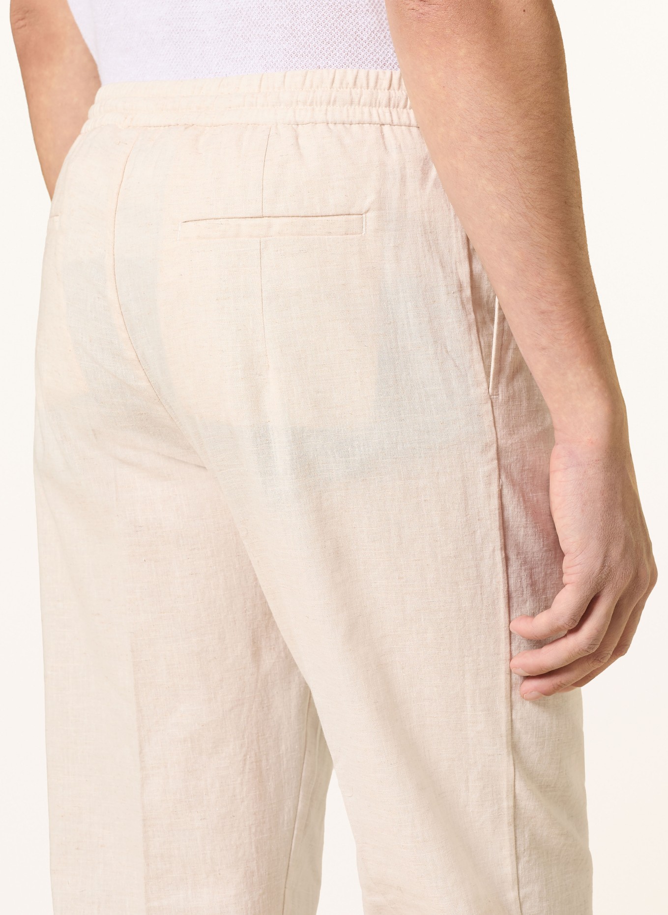 Aurélien Slim-fit linen chinos: BEIGE