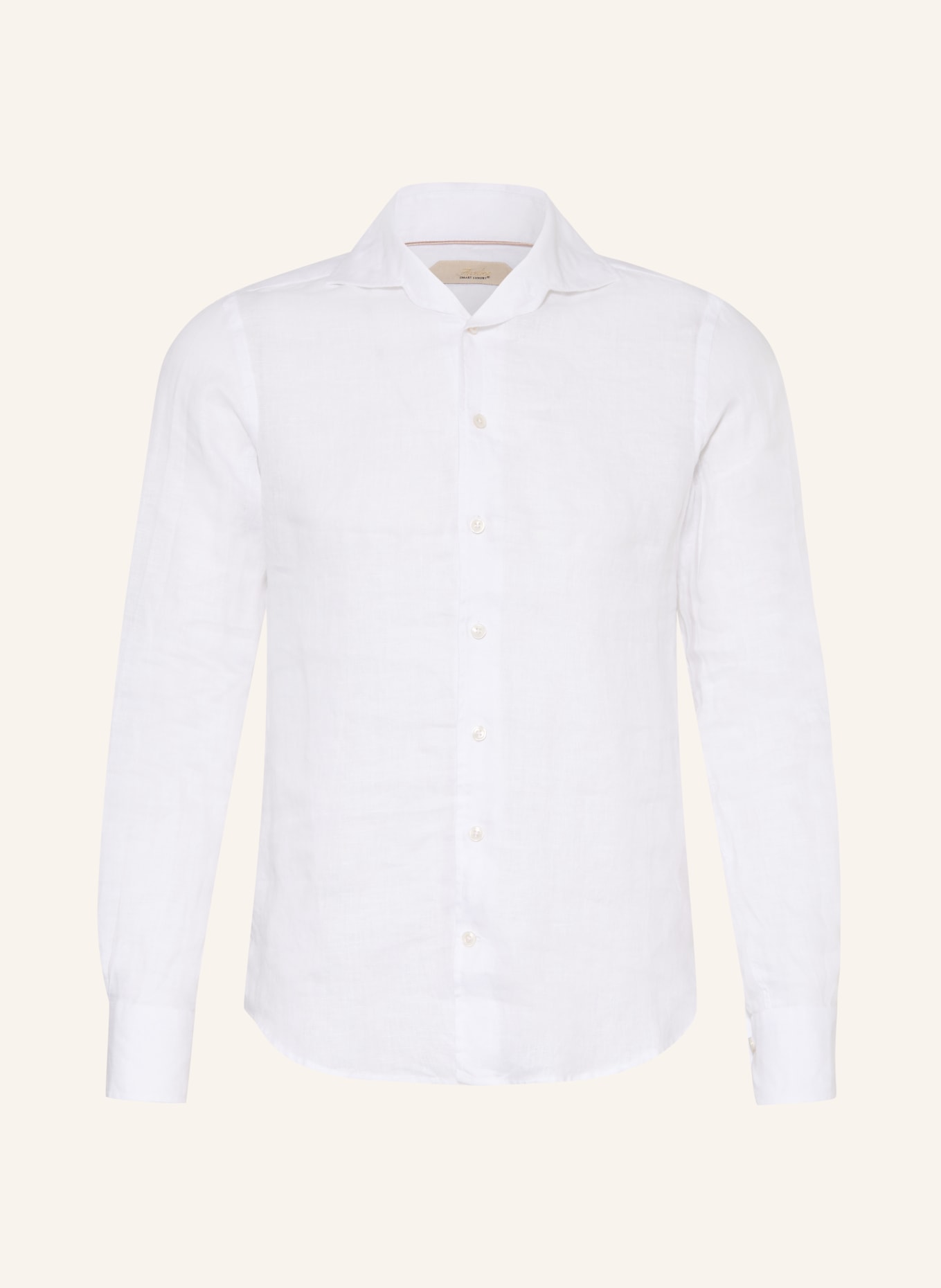 Aurélien Slim-fit linen shirt: WHITE