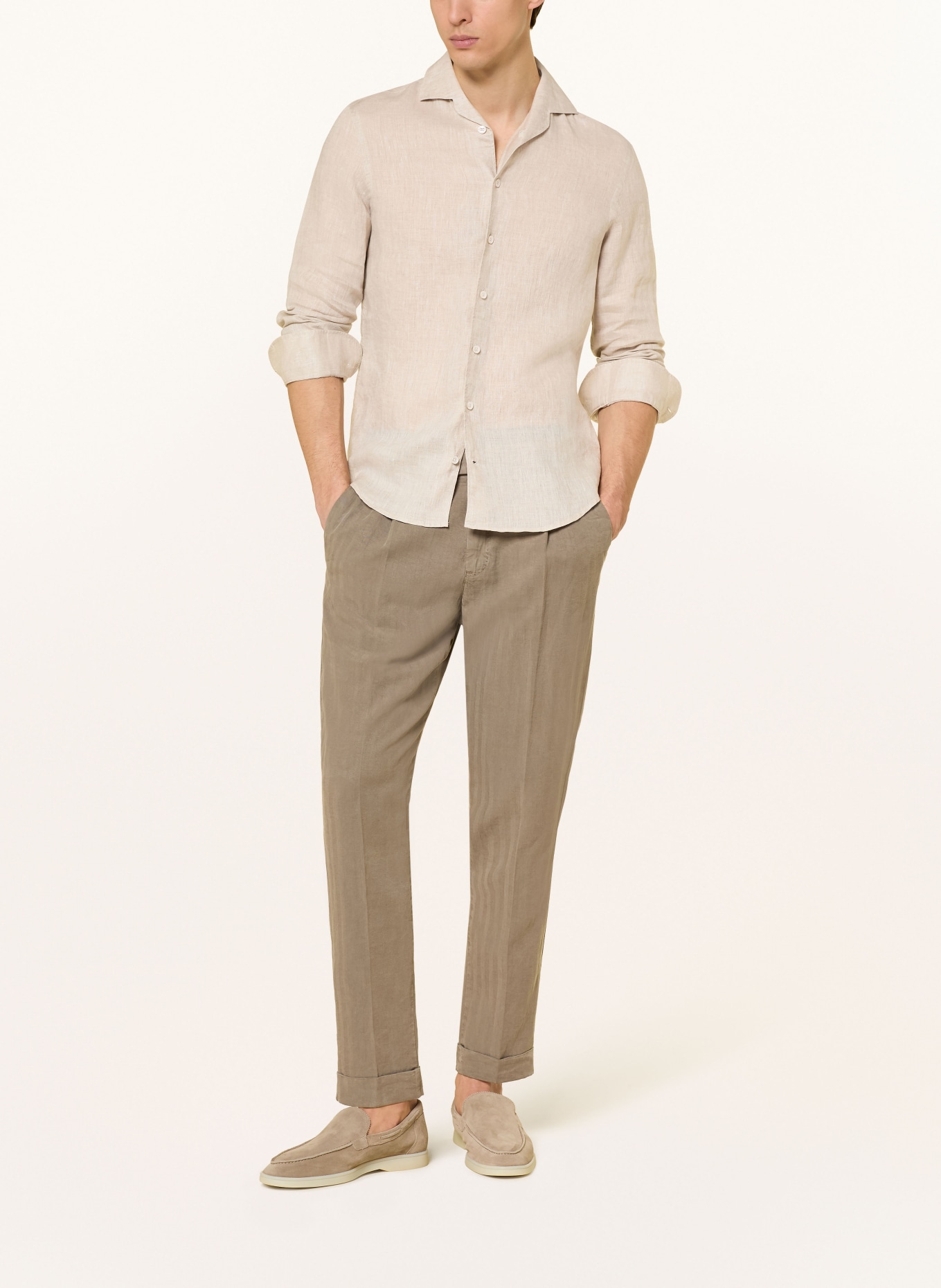 Aurélien Leinenhemd Slim Fit: BEIGE