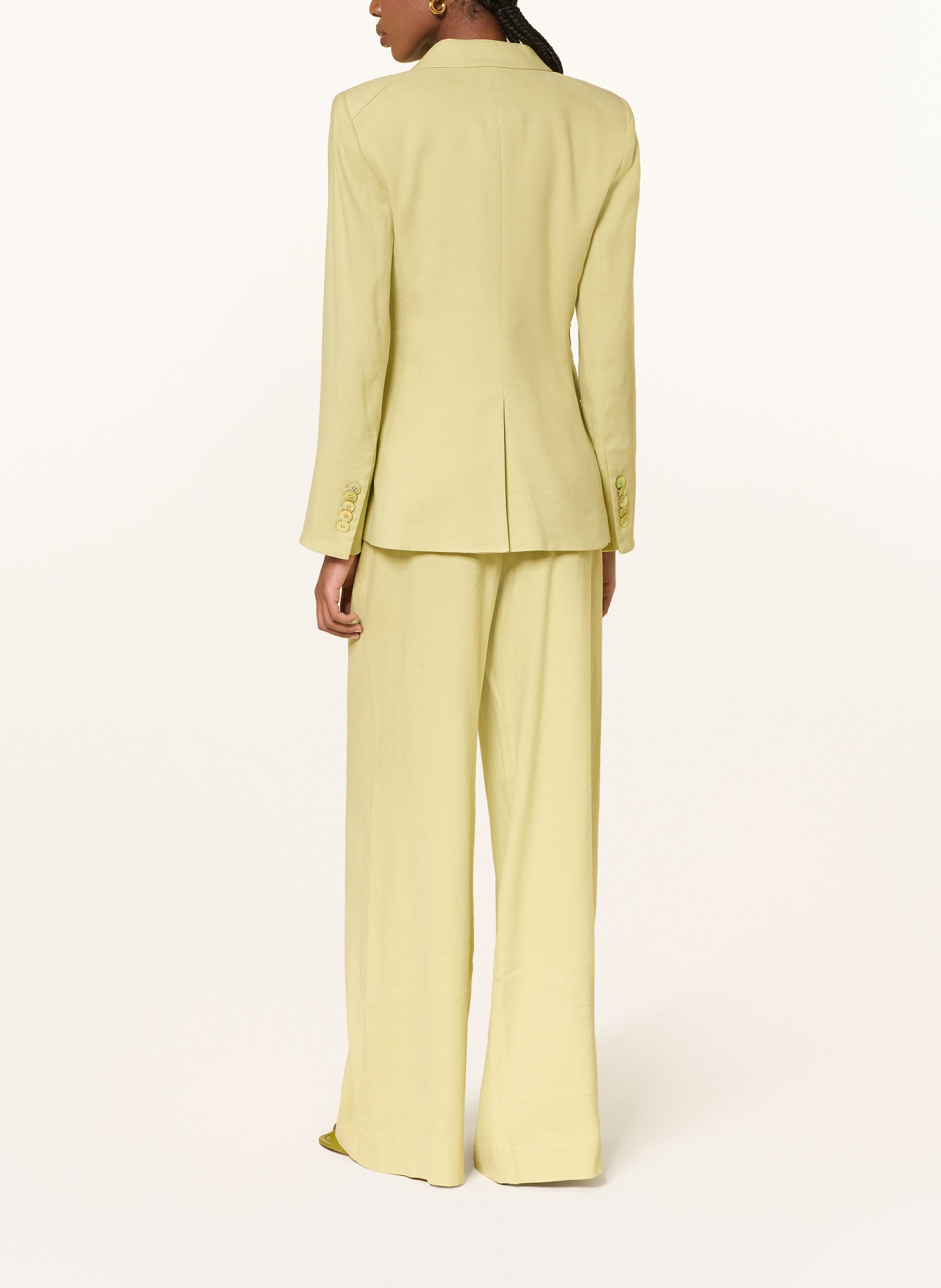 Veronica Beard HOYT Marlen Pants with Linen: LIGHT GREEN