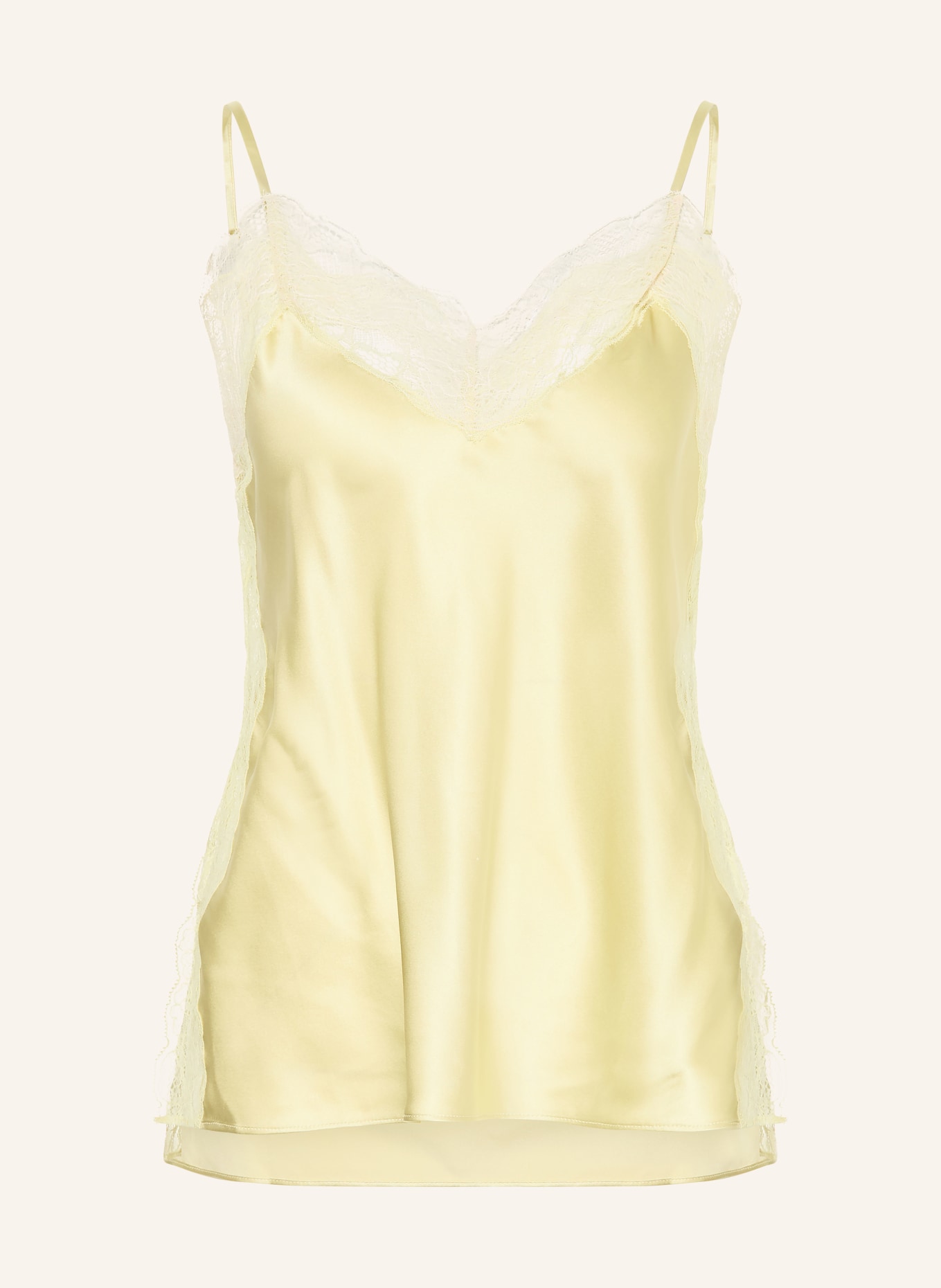 Veronica Beard Satintop JOHANAN mit Seide und Spitze: HELLGRÜN