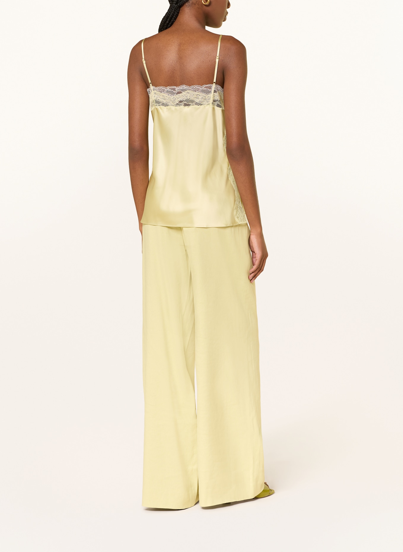 Veronica Beard Satintop JOHANAN mit Seide und Spitze: HELLGRÜN