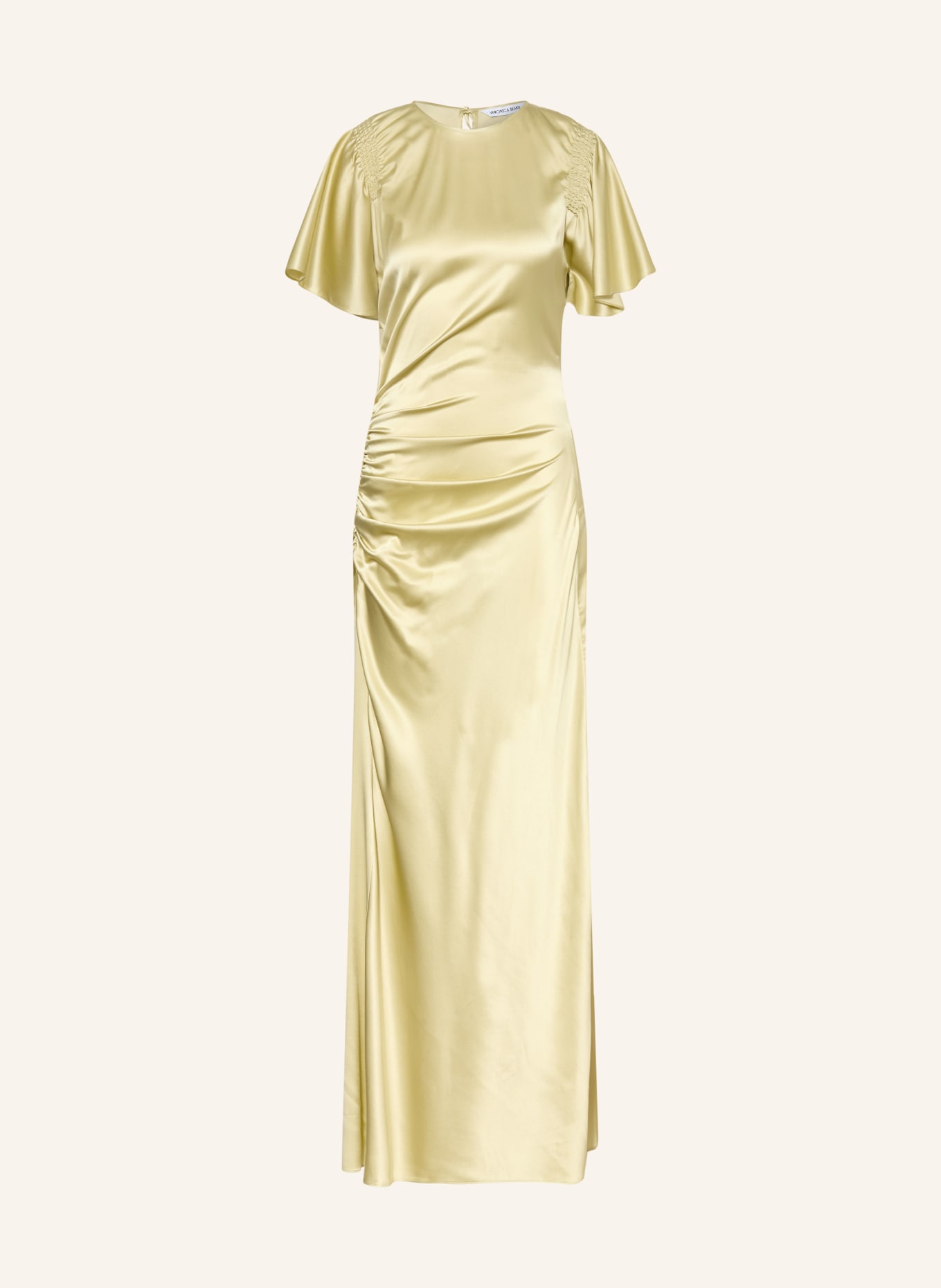 Veronica Beard HUNTLEIGH satin and silk evening gown: LIGHT GREEN