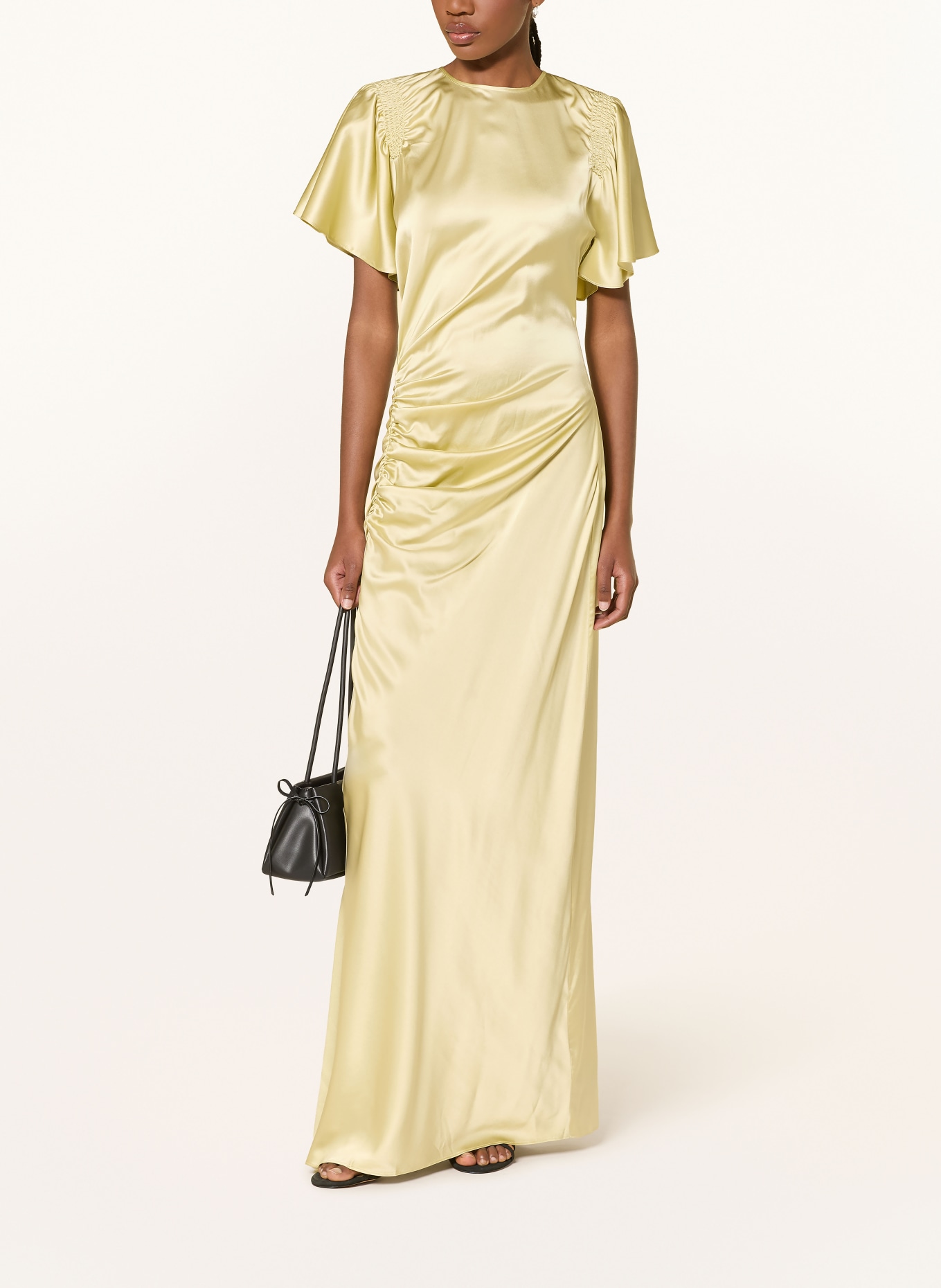 Veronica Beard HUNTLEIGH satin and silk evening gown: LIGHT GREEN