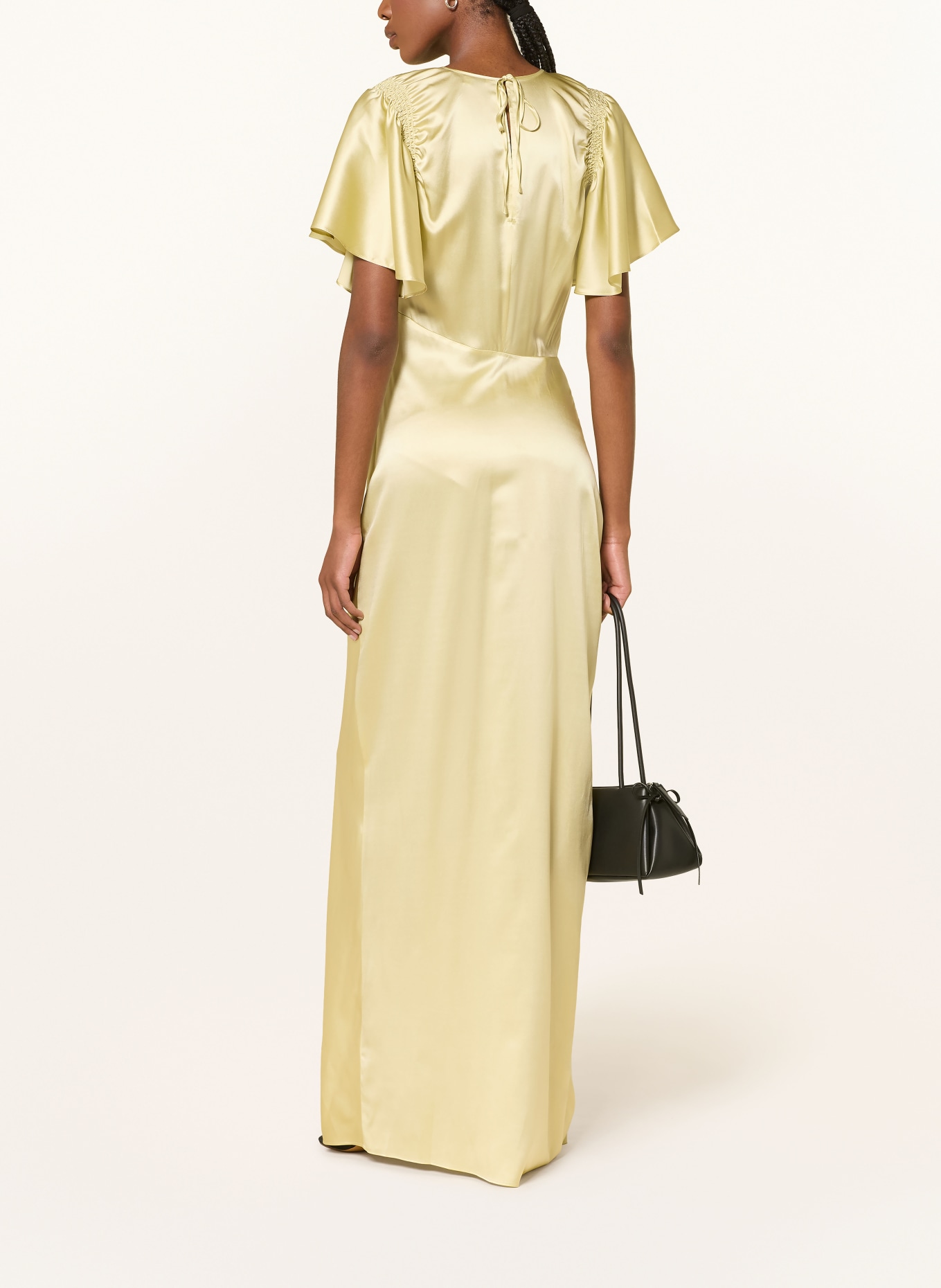 Veronica Beard HUNTLEIGH satin and silk evening gown: LIGHT GREEN