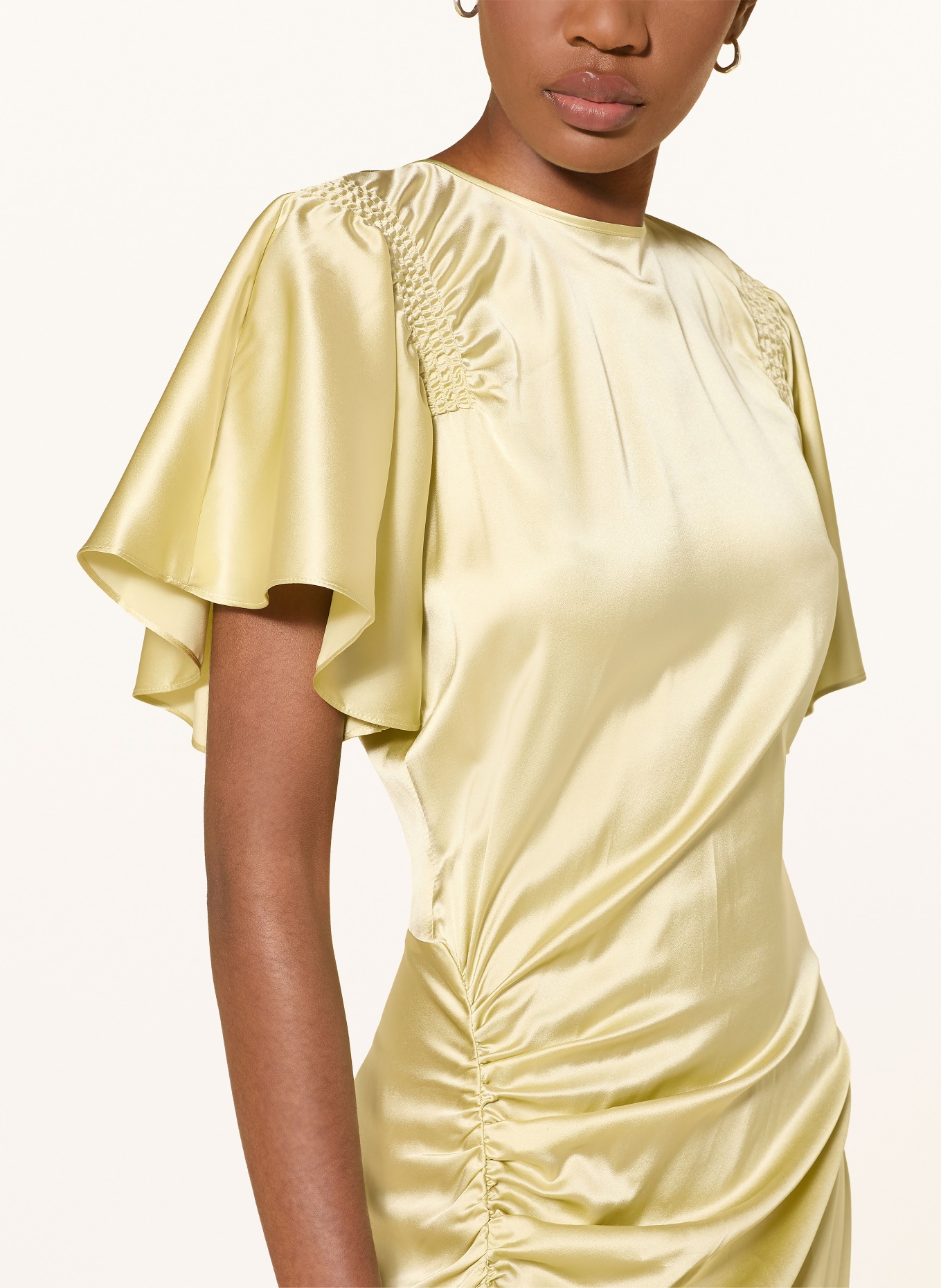 Veronica Beard HUNTLEIGH satin and silk evening gown: LIGHT GREEN