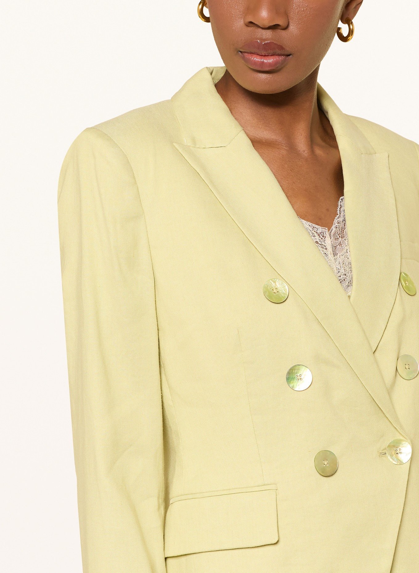 Veronica Beard MILLER Blazer with Linen: LIGHT GREEN