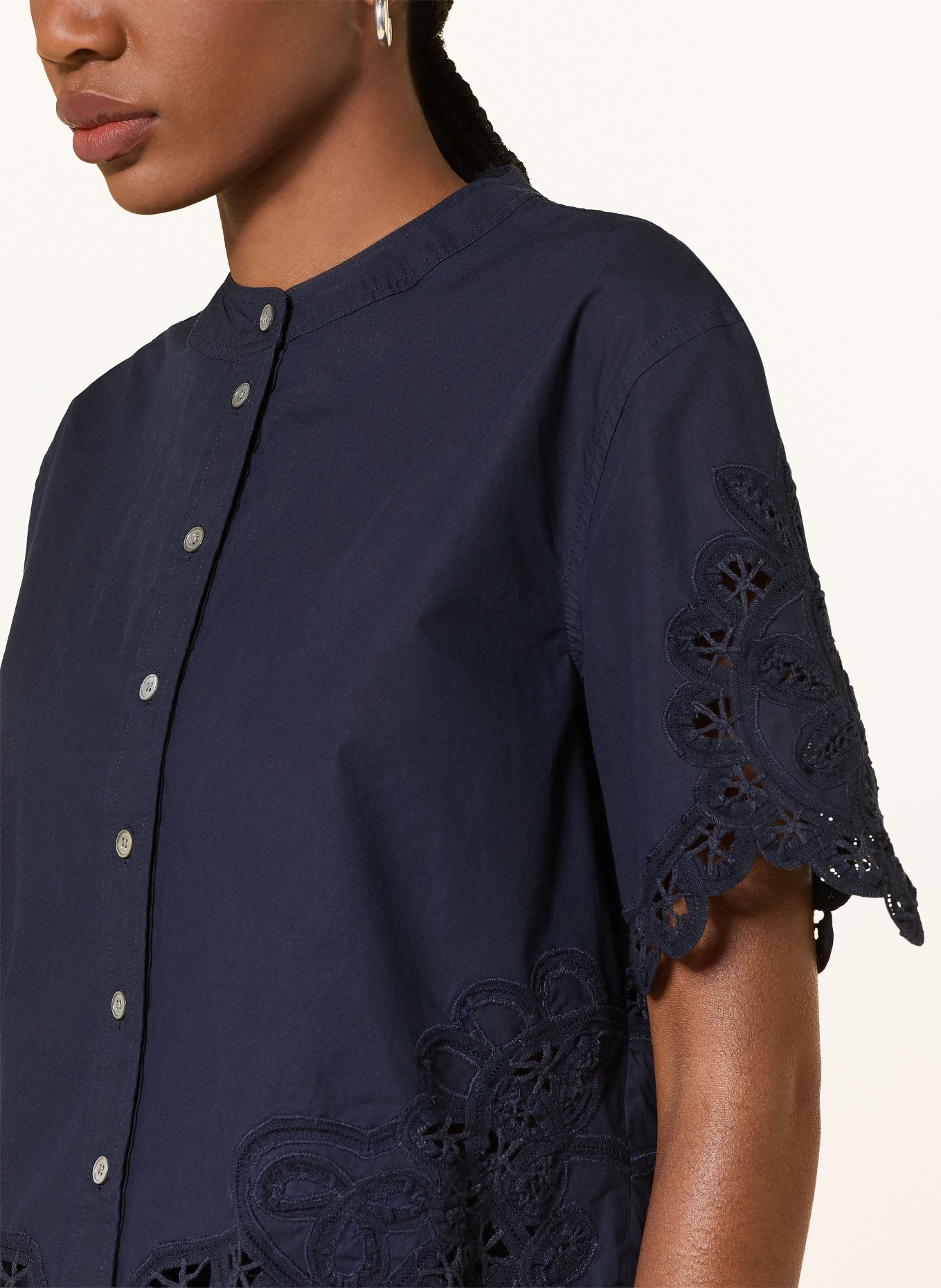 Veronica Beard Bluzka ALECK z koronką: GRANATOWY