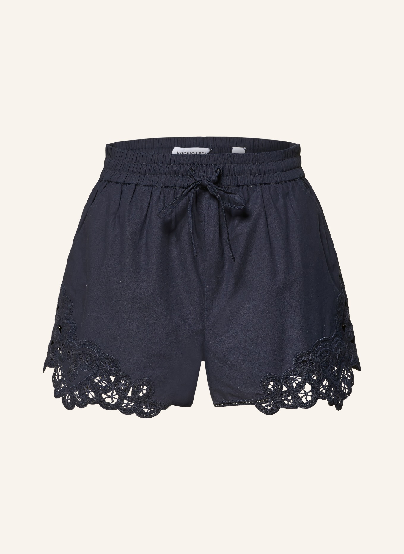 Veronica Beard Šortky VILVALDI s krajkou: TMAVĚ MODRÁ