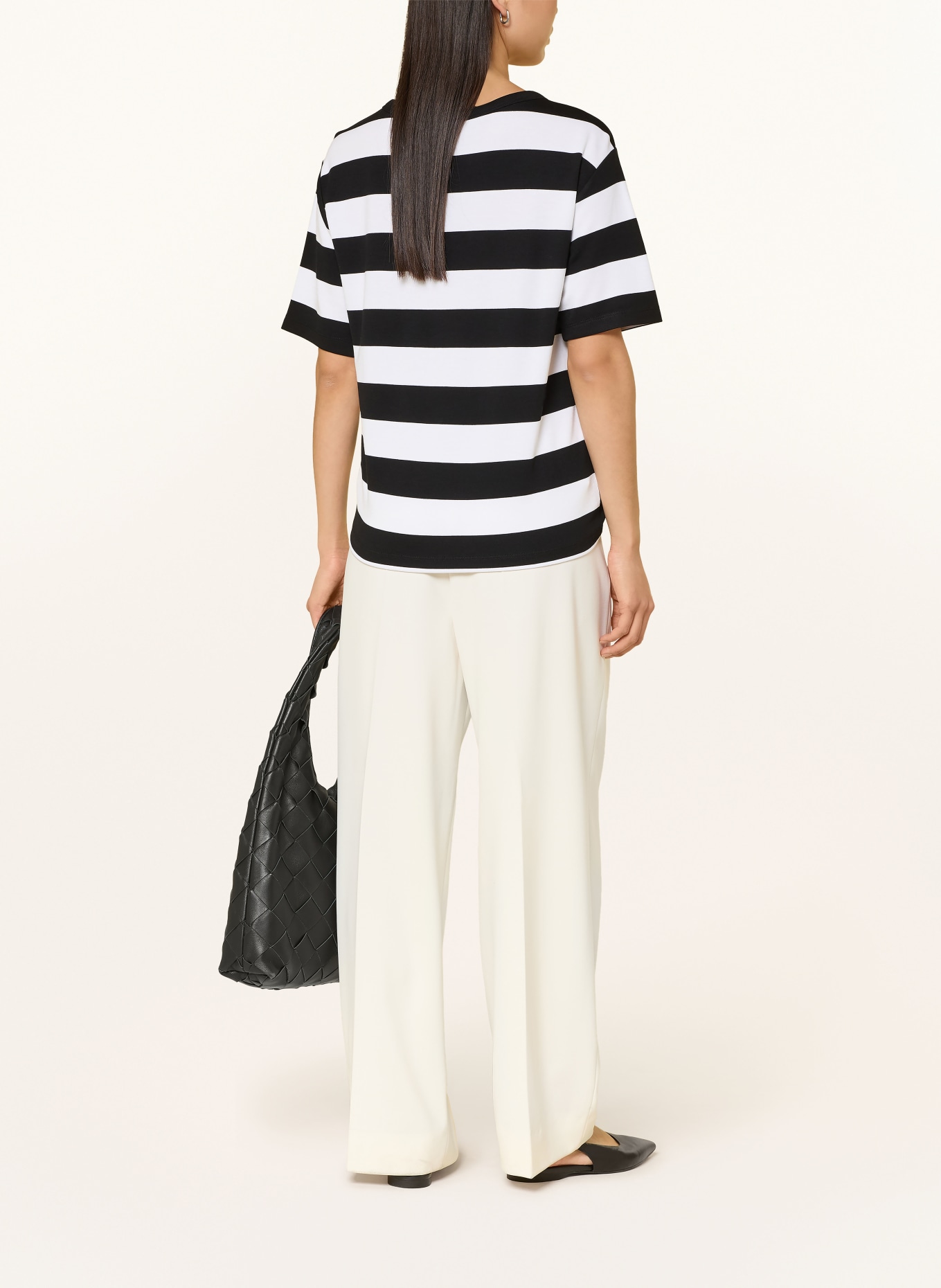 monari T-shirt orné de strass: NOIR / BLANC