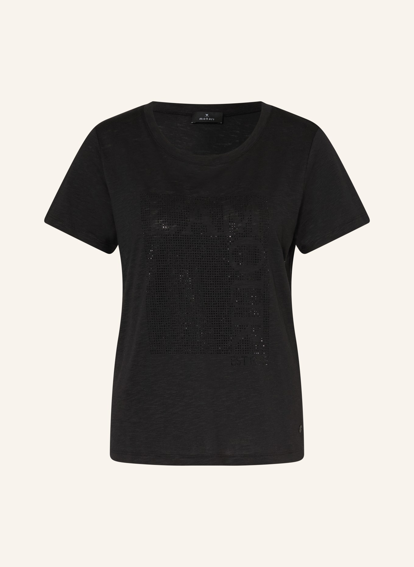 monari T-shirt orné de strass: NOIR