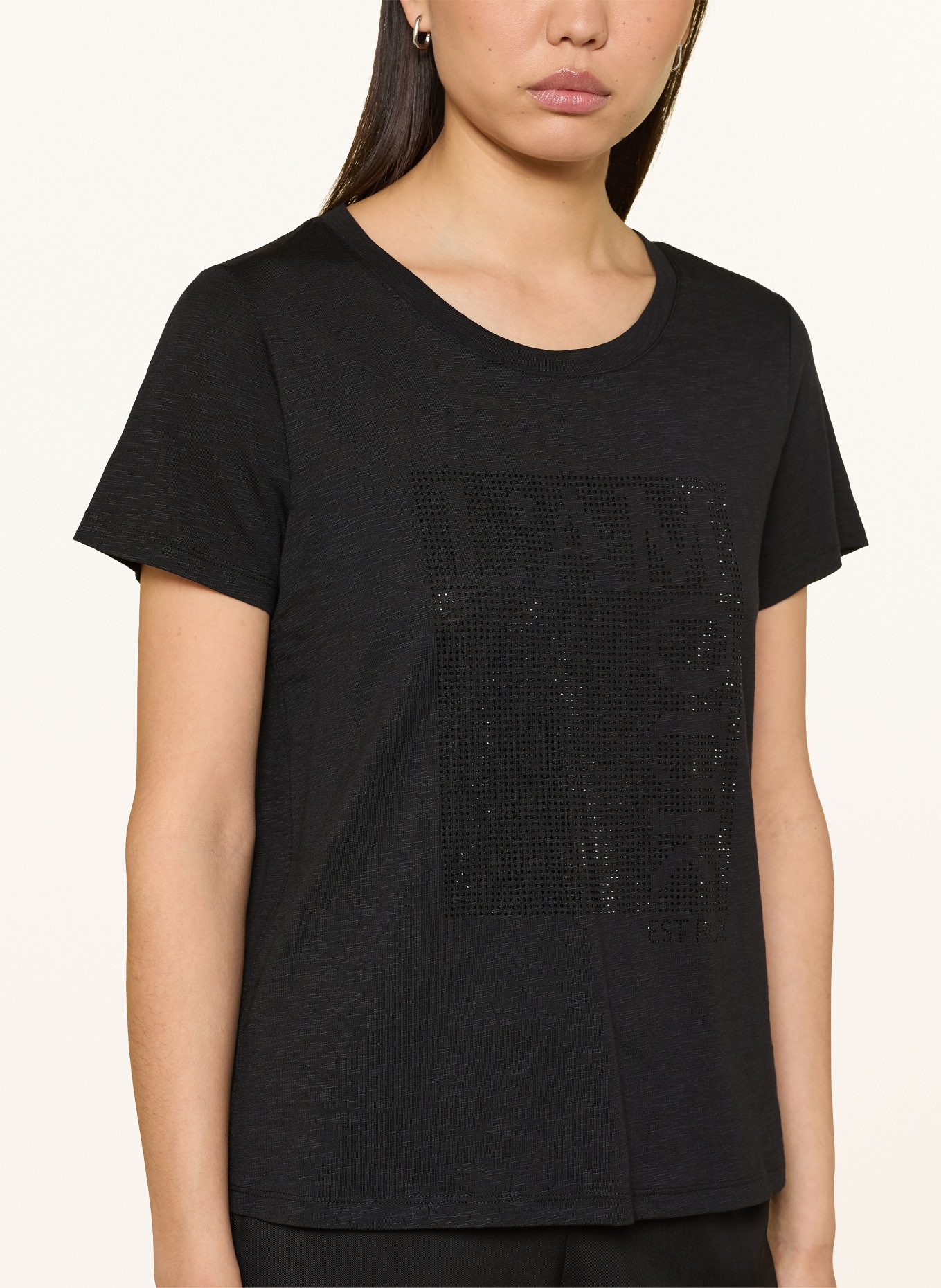 monari T-shirt orné de strass: NOIR