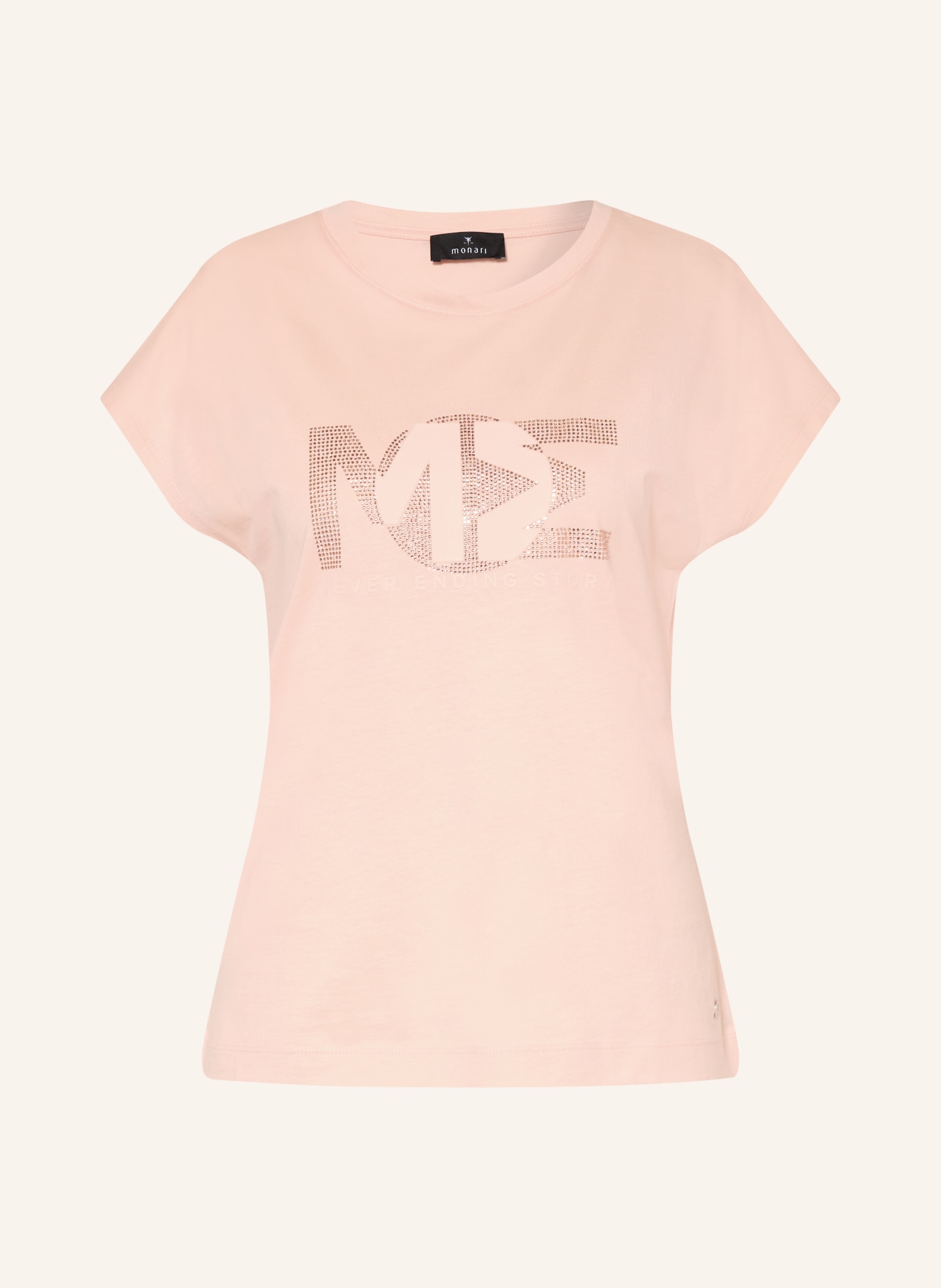 monari T-shirt met strass-steentjes: LICHTORANJE