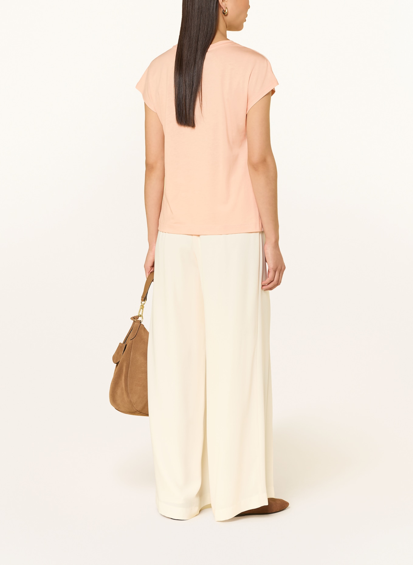 monari T-shirt met strass-steentjes: LICHTORANJE