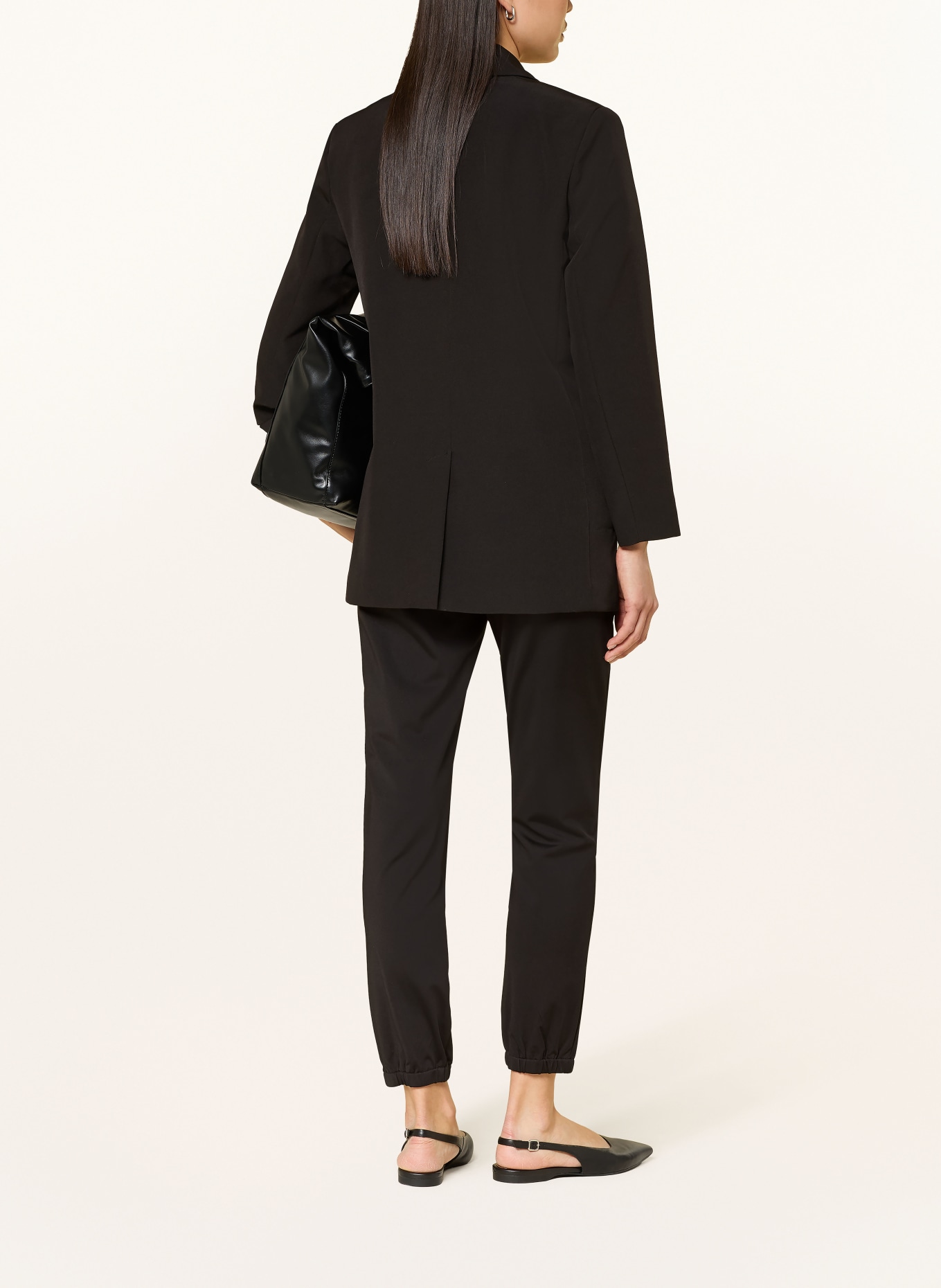 monari Broek in joggingstijl: ZWART / ZILVER