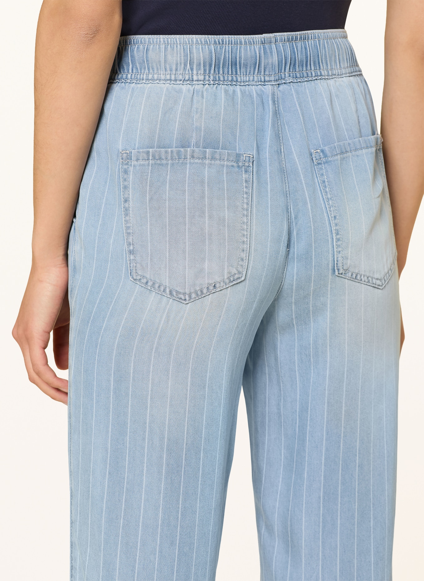 monari Hose in Jeansoptik: HELLBLAU / WEISS