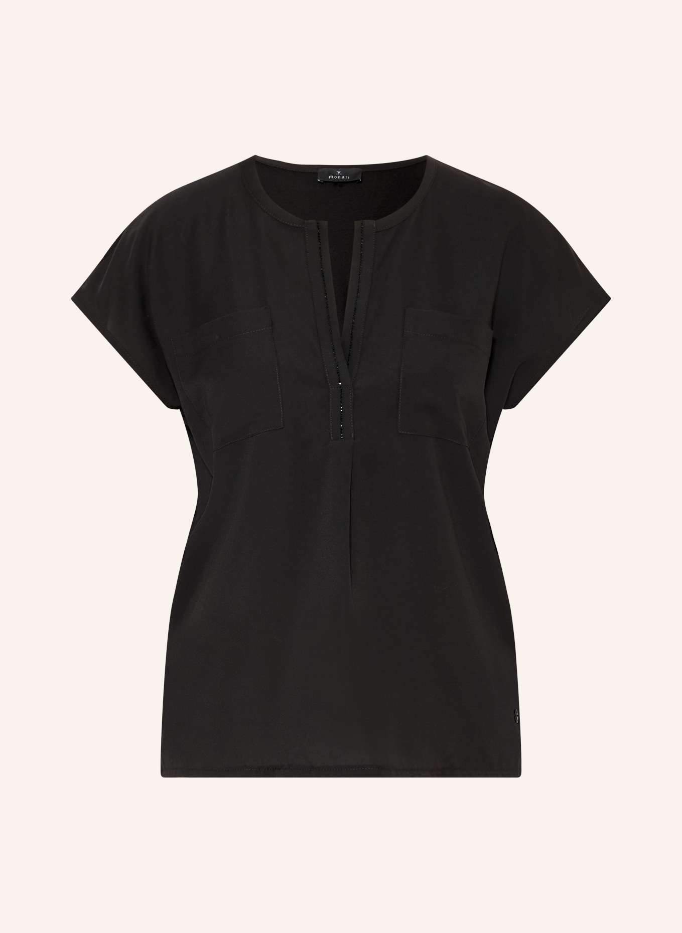 monari Chemisier à col chemisier orné de strass: NOIR