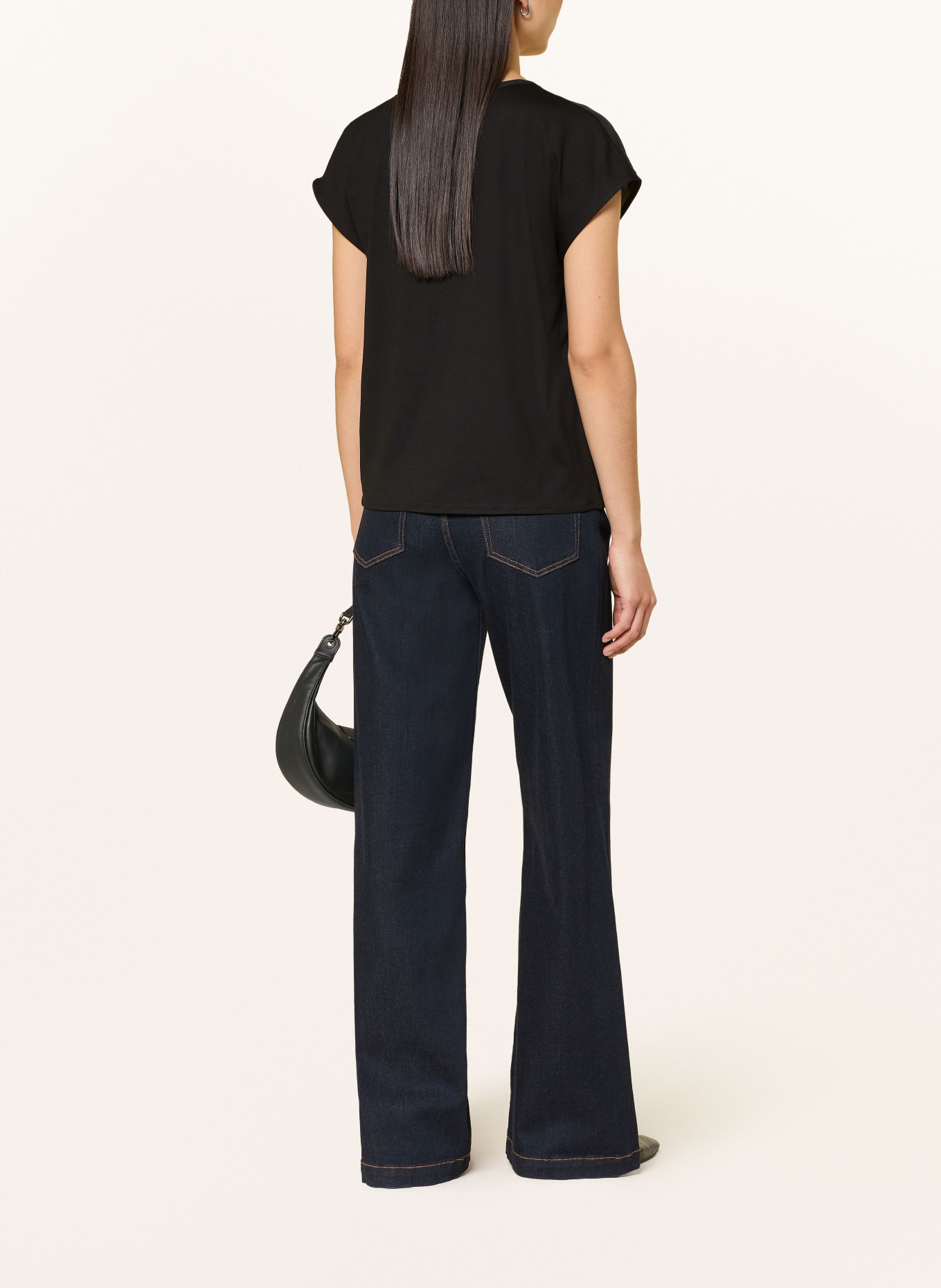 monari Chemisier à col chemisier orné de strass: NOIR