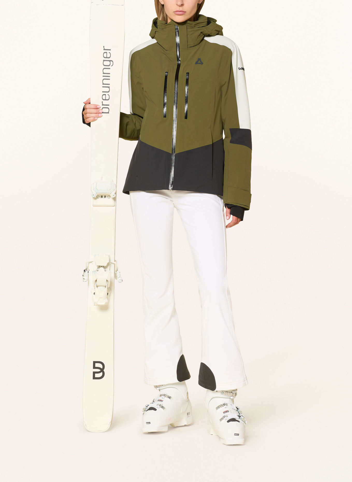 Schöffel Ski-jas SAFUNA: OLIJF / WIT / ZWART
