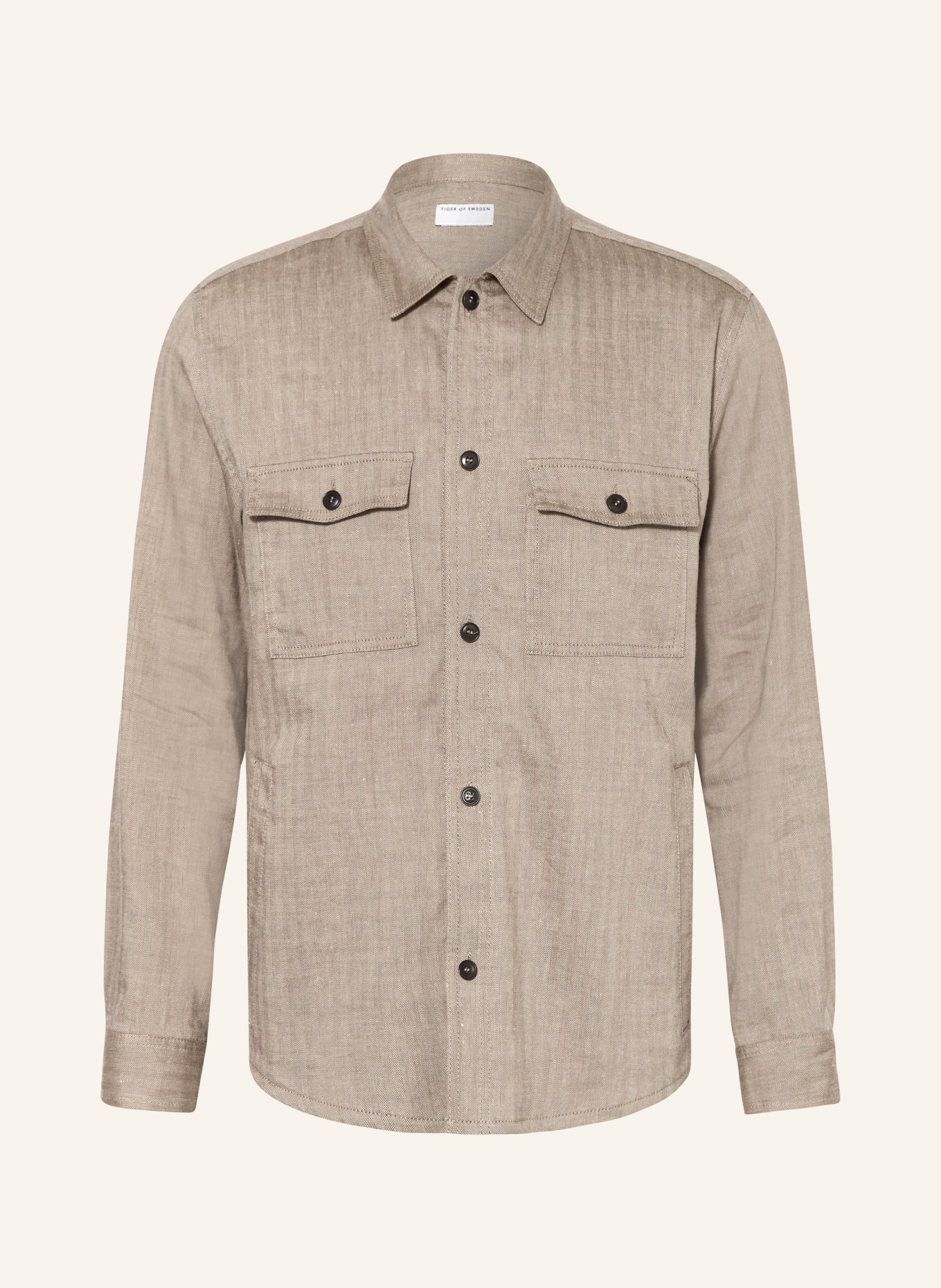 TIGER OF SWEDEN Koszula typu overshirt BISHOP z lnu: BEŻOWY