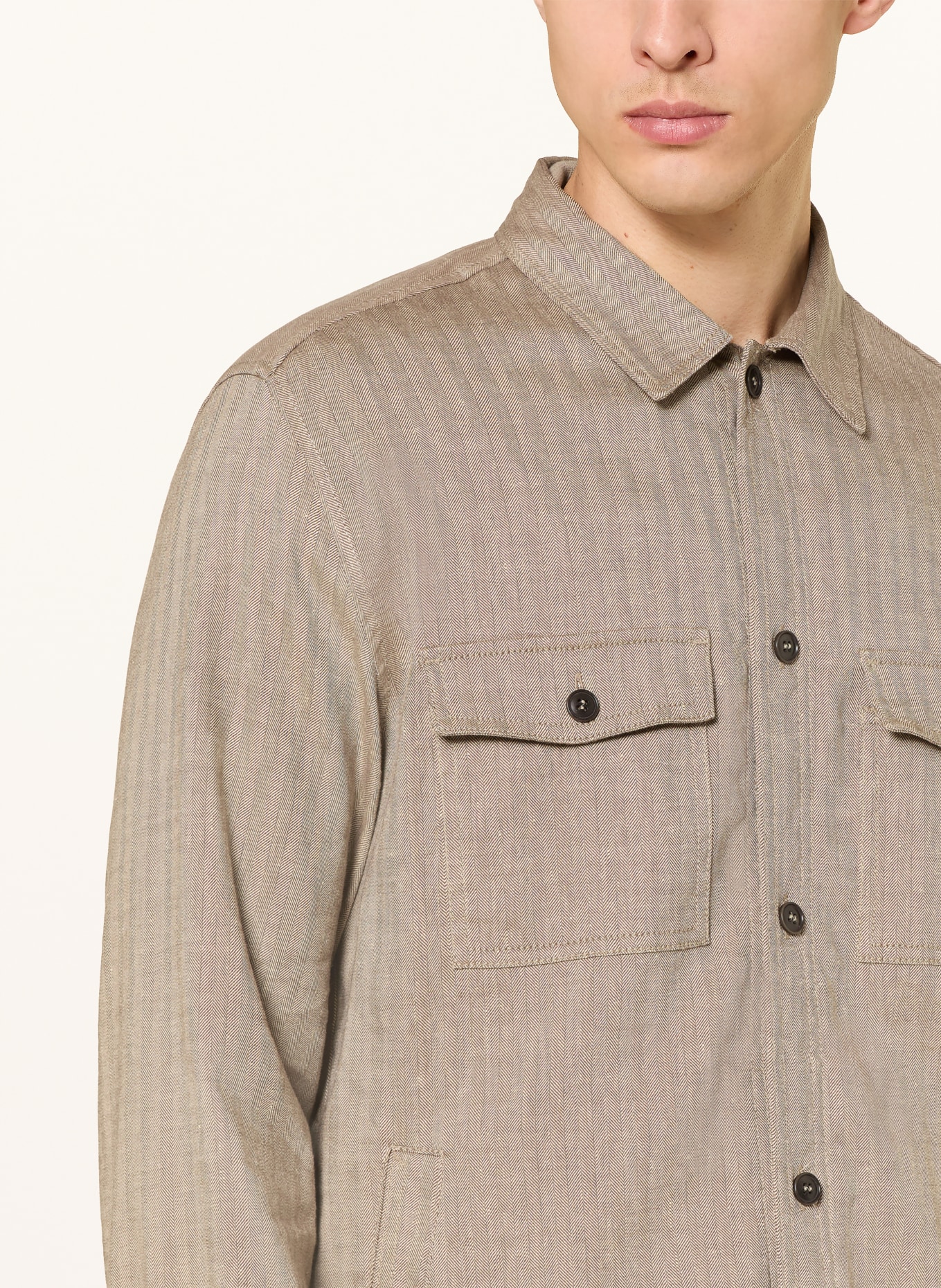 TIGER OF SWEDEN Koszula typu overshirt BISHOP z lnu: BEŻOWY