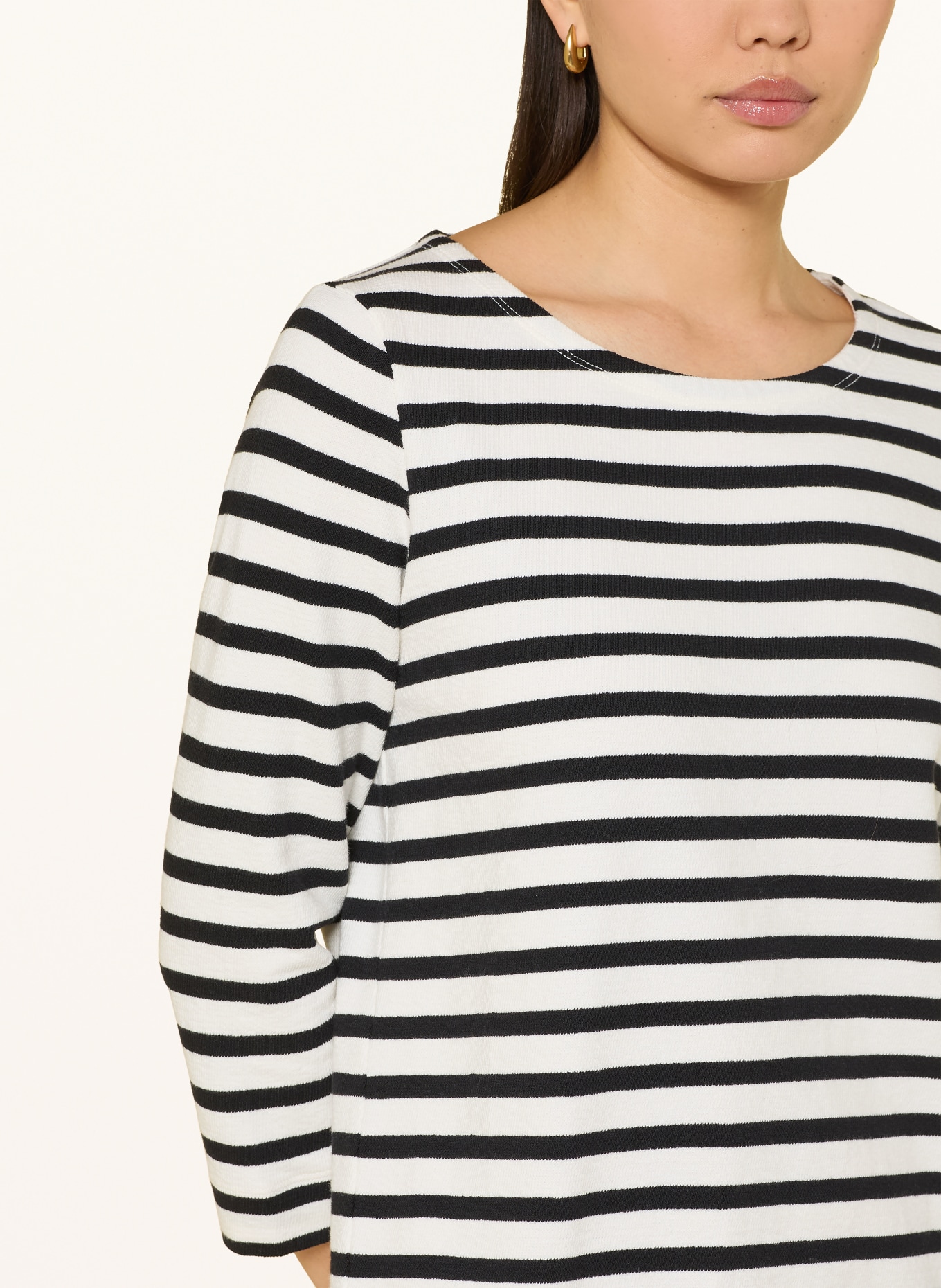 Marc O'Polo Jersey dress with 3/4-length sleeves: WHITE / BLACK