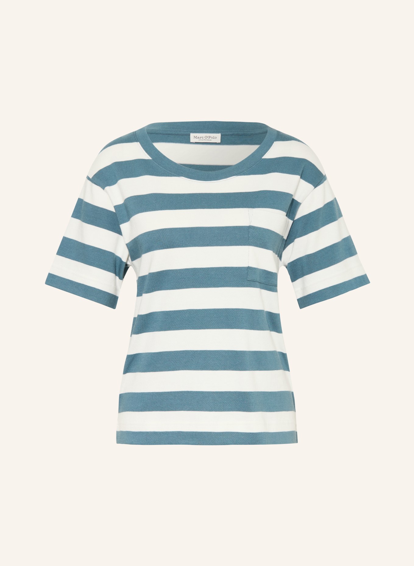 Marc O'Polo Gebreid shirt: BLAUWGRIJS / WIT