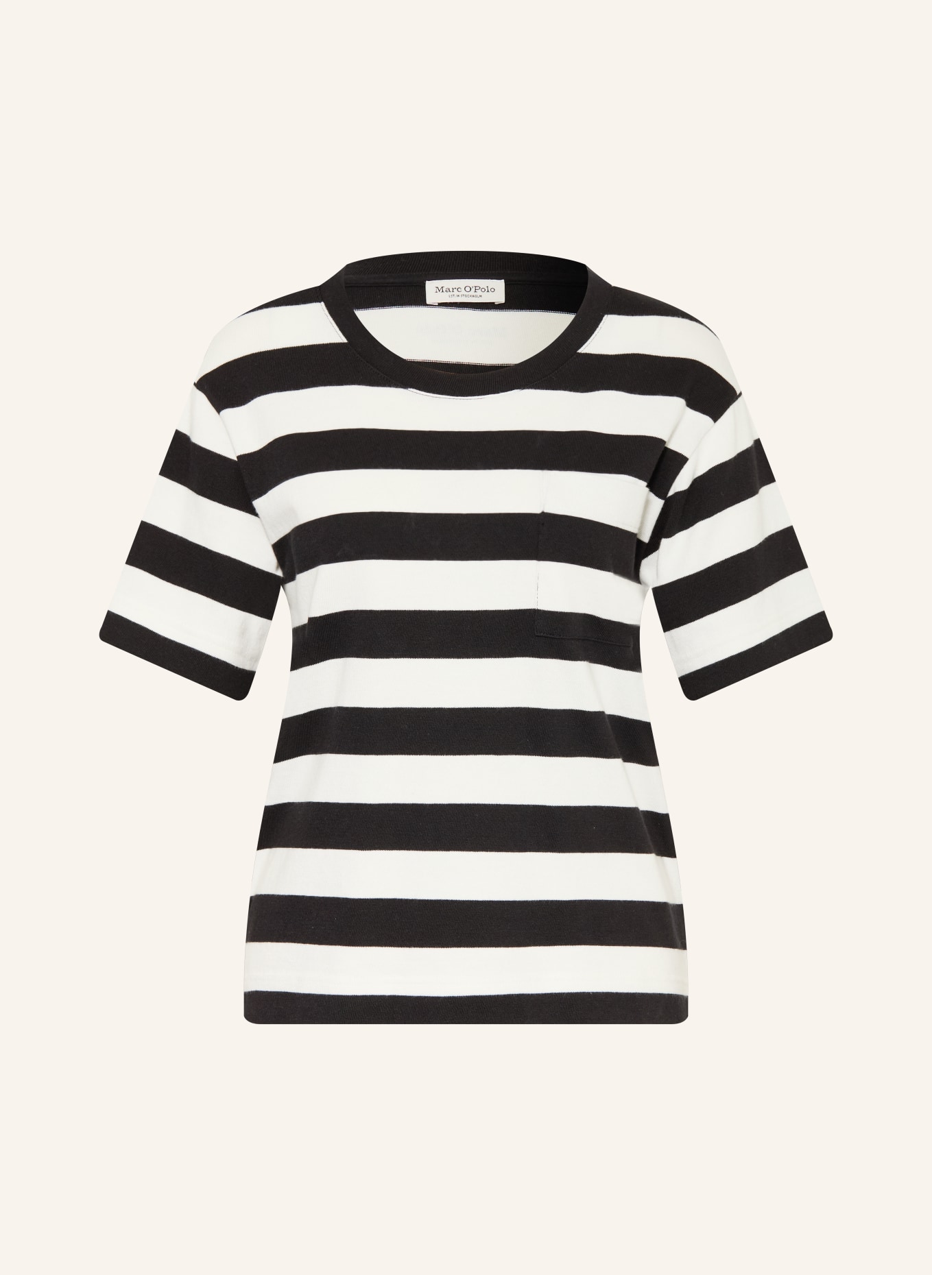 Marc O'Polo Gebreid shirt: DONKERBLAUW / WIT