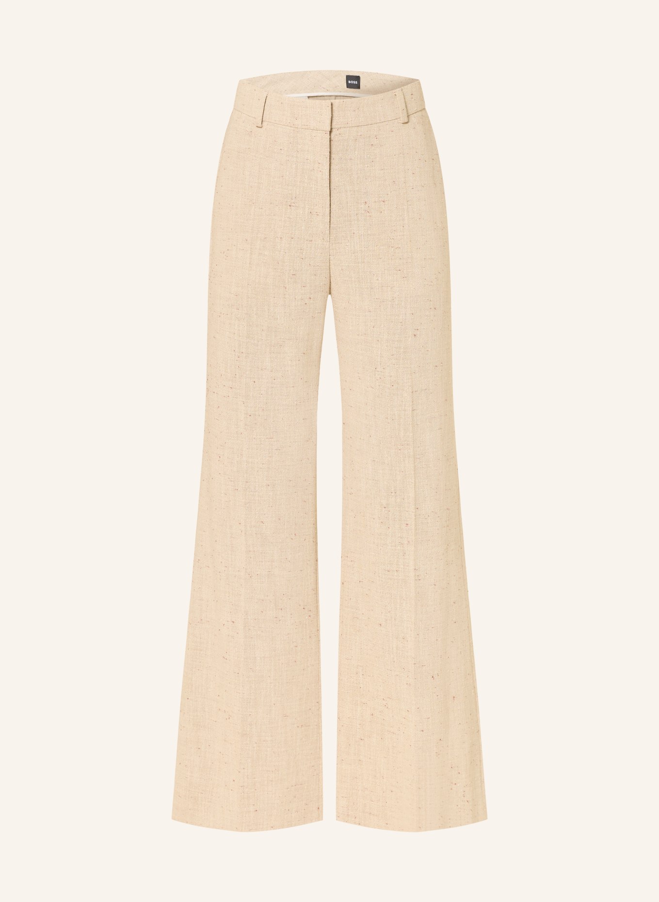 BOSS TALIA bouclé marl pants: CREAM / BROWN