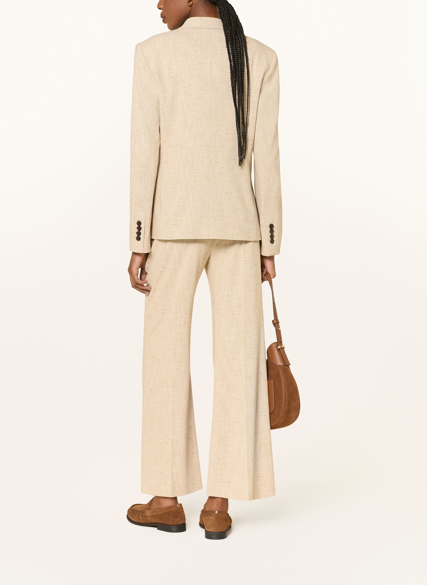 BOSS TALIA bouclé marl pants: CREAM / BROWN