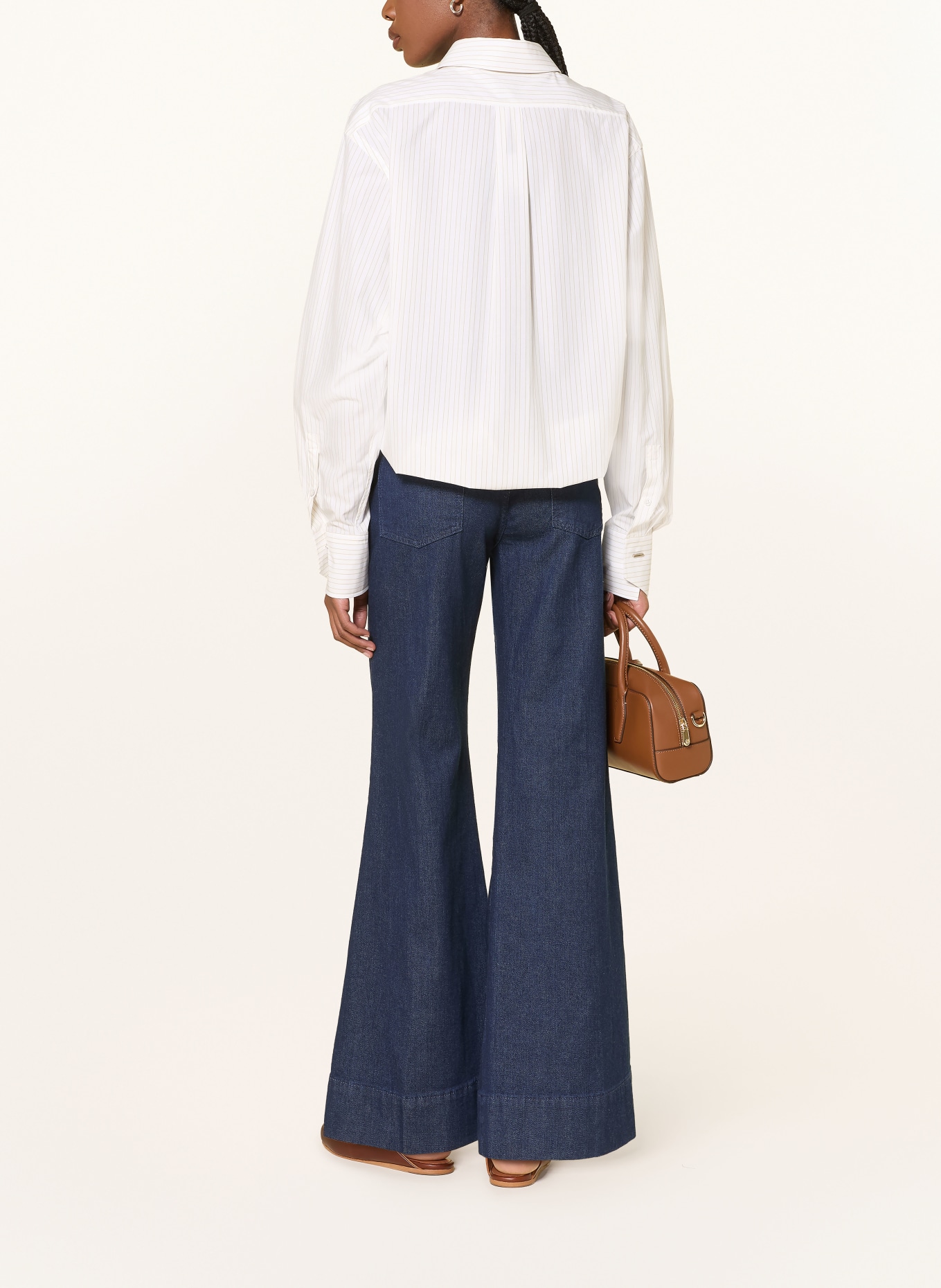BOSS SATURDAY Shirt Blouse: WHITE / KHAKI