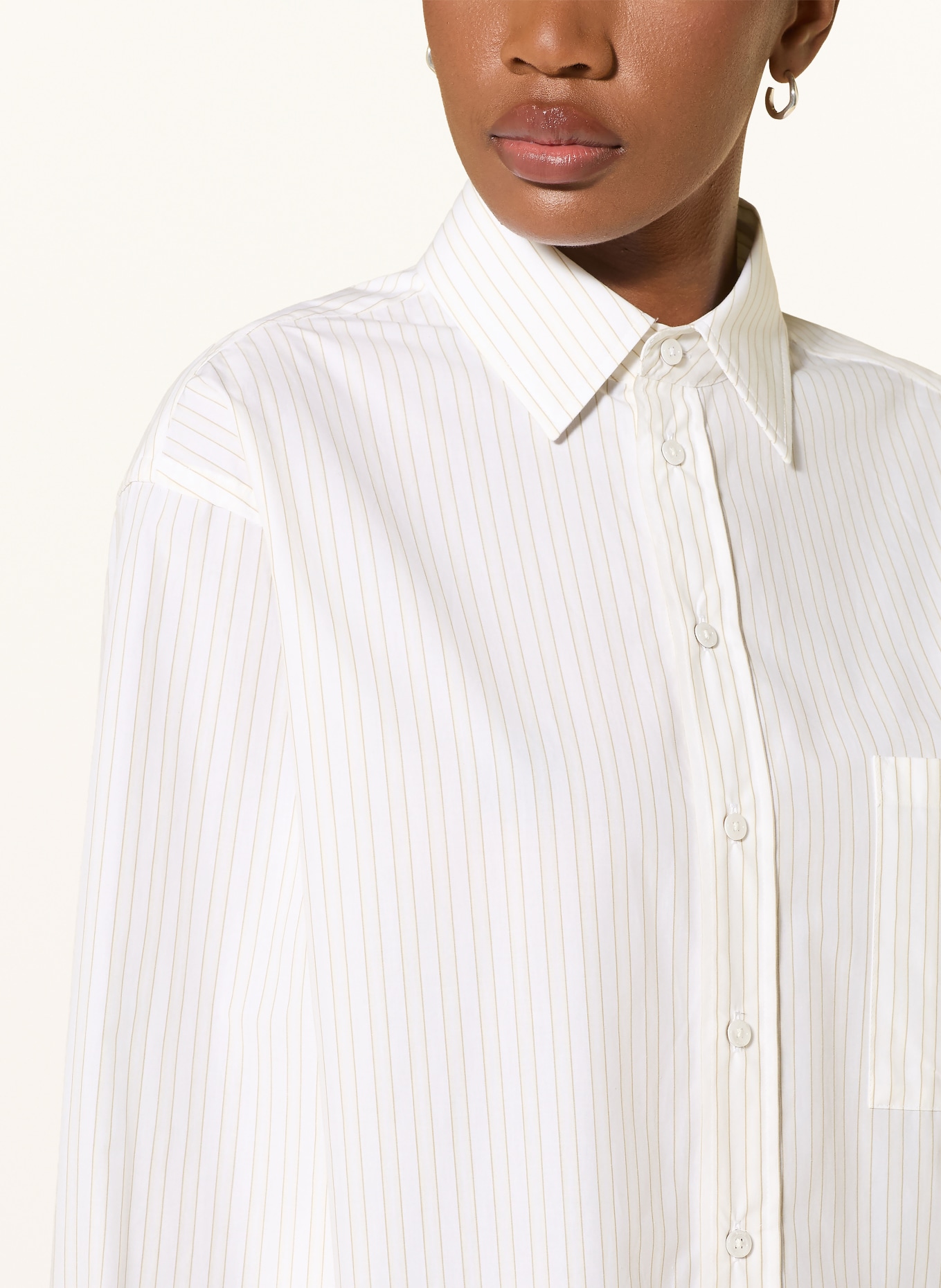 BOSS SATURDAY Shirt Blouse: WHITE / KHAKI