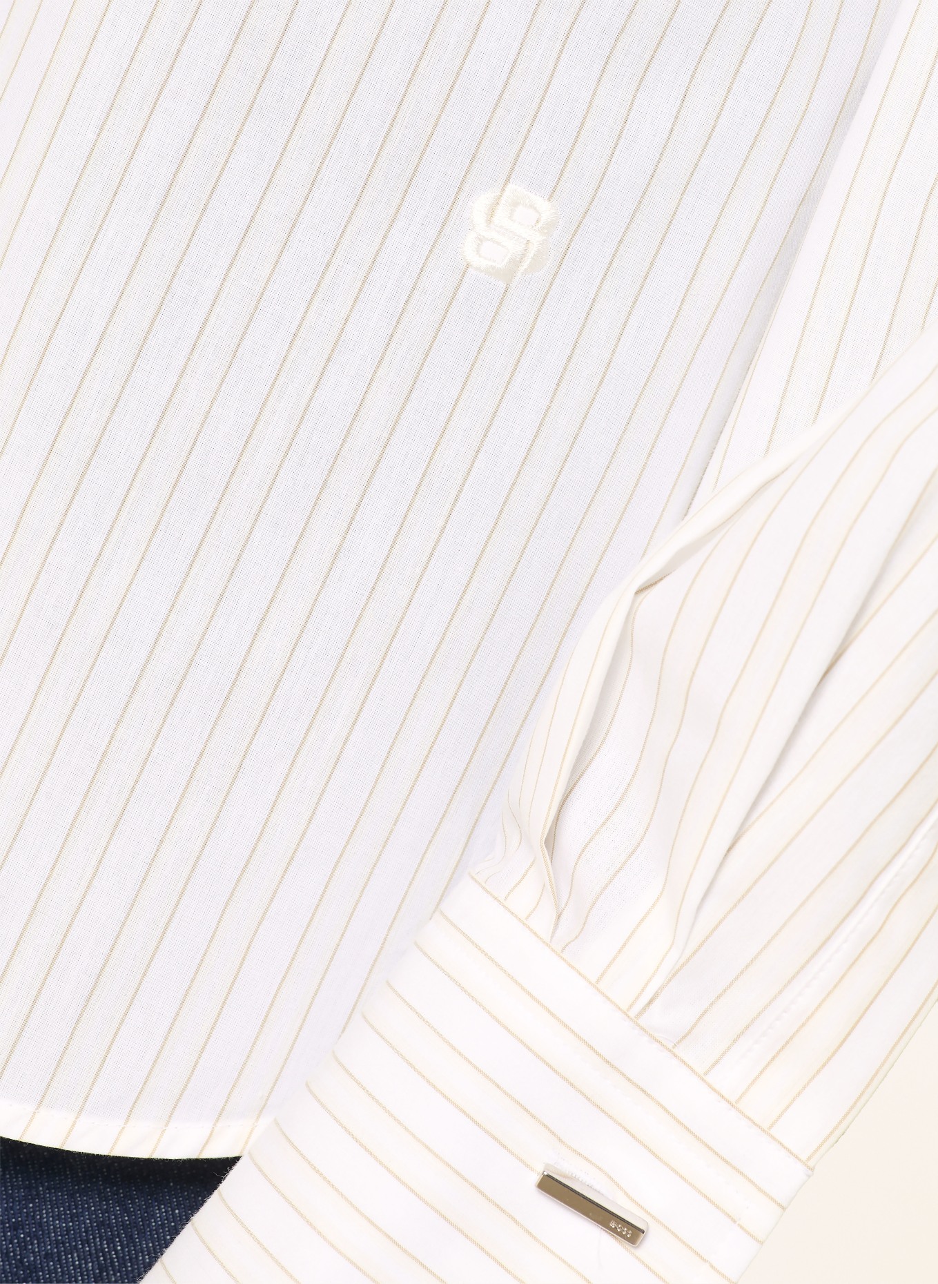 BOSS SATURDAY Shirt Blouse: WHITE / KHAKI