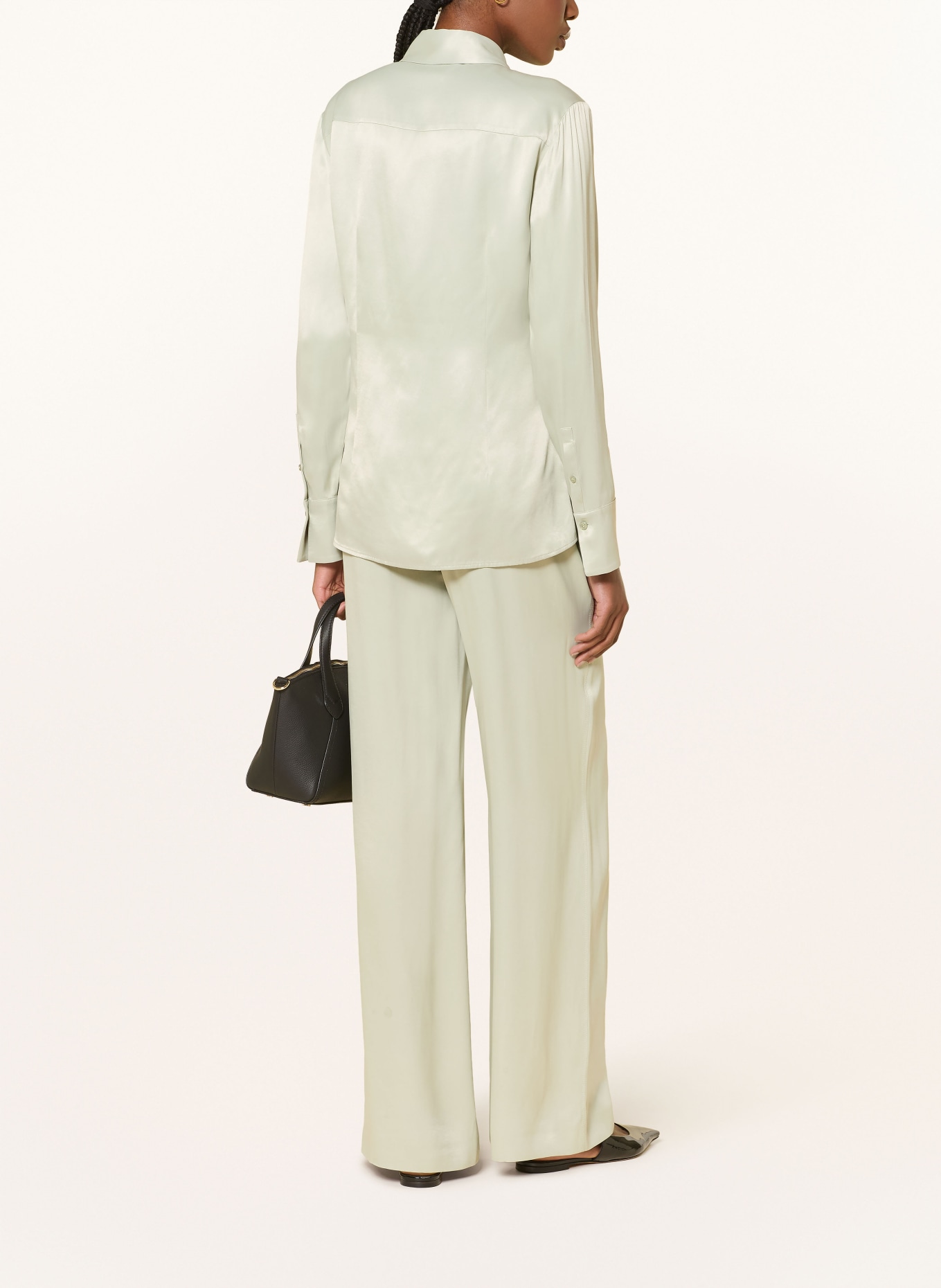 BOSS TAVATI Satin Pants: MINT