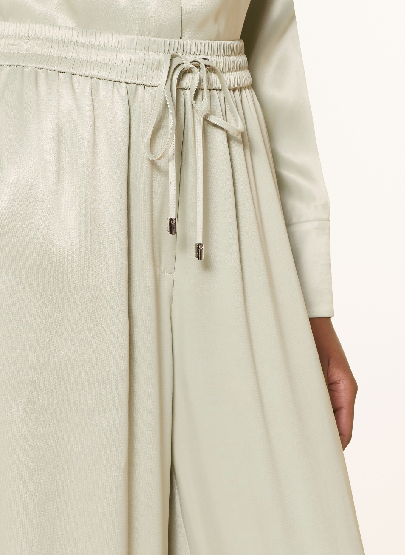 BOSS TAVATI Satin Pants: MINT