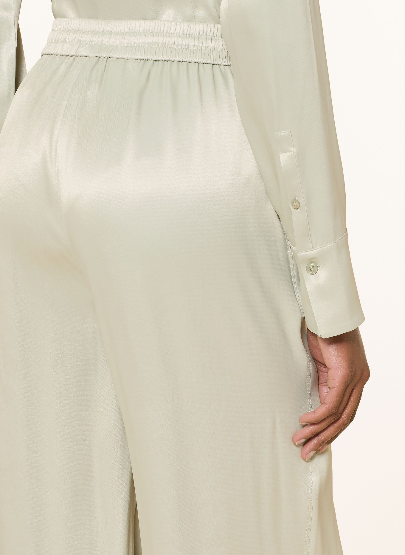 BOSS TAVATI Satin Pants: MINT