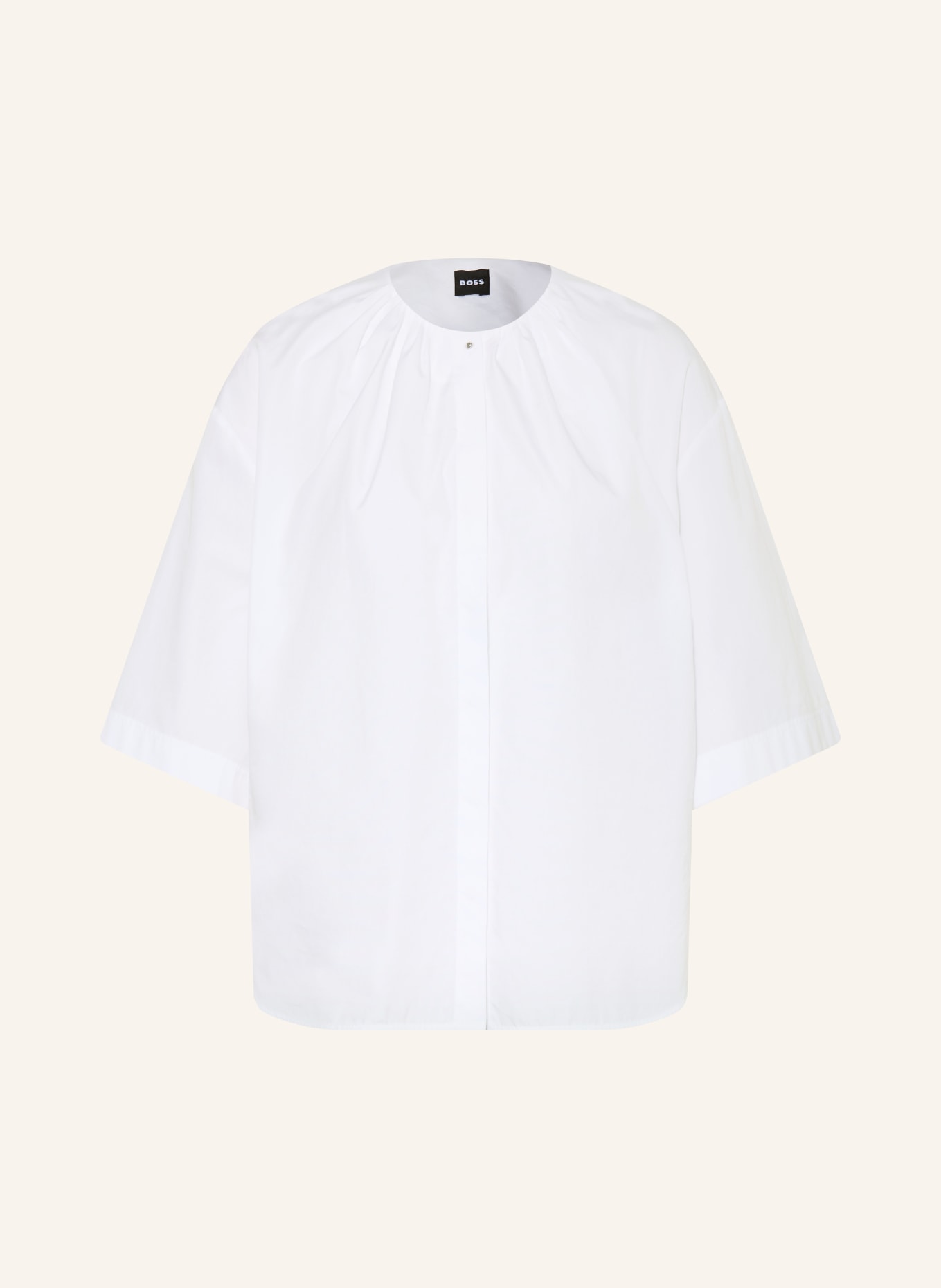 BOSS Blusenshirt BANORENA mit 3/4-Arm: WEISS