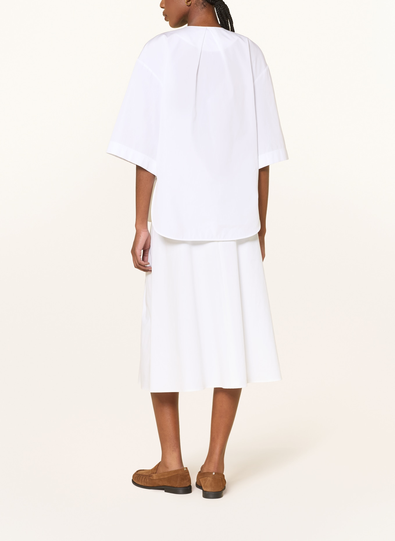 BOSS Blusenshirt BANORENA mit 3/4-Arm: WEISS