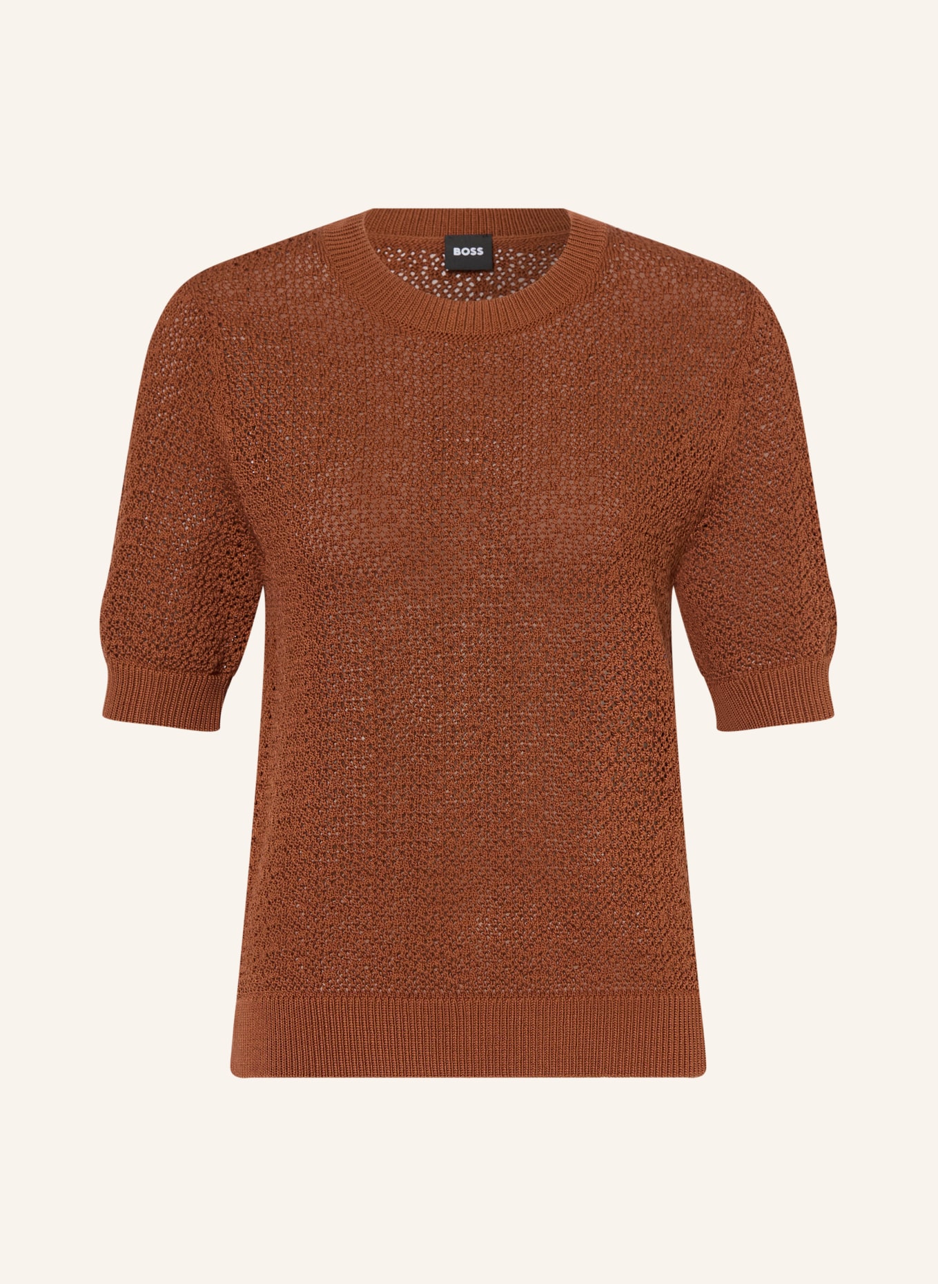 BOSS FOLEARIA Knit Shirt: BROWN