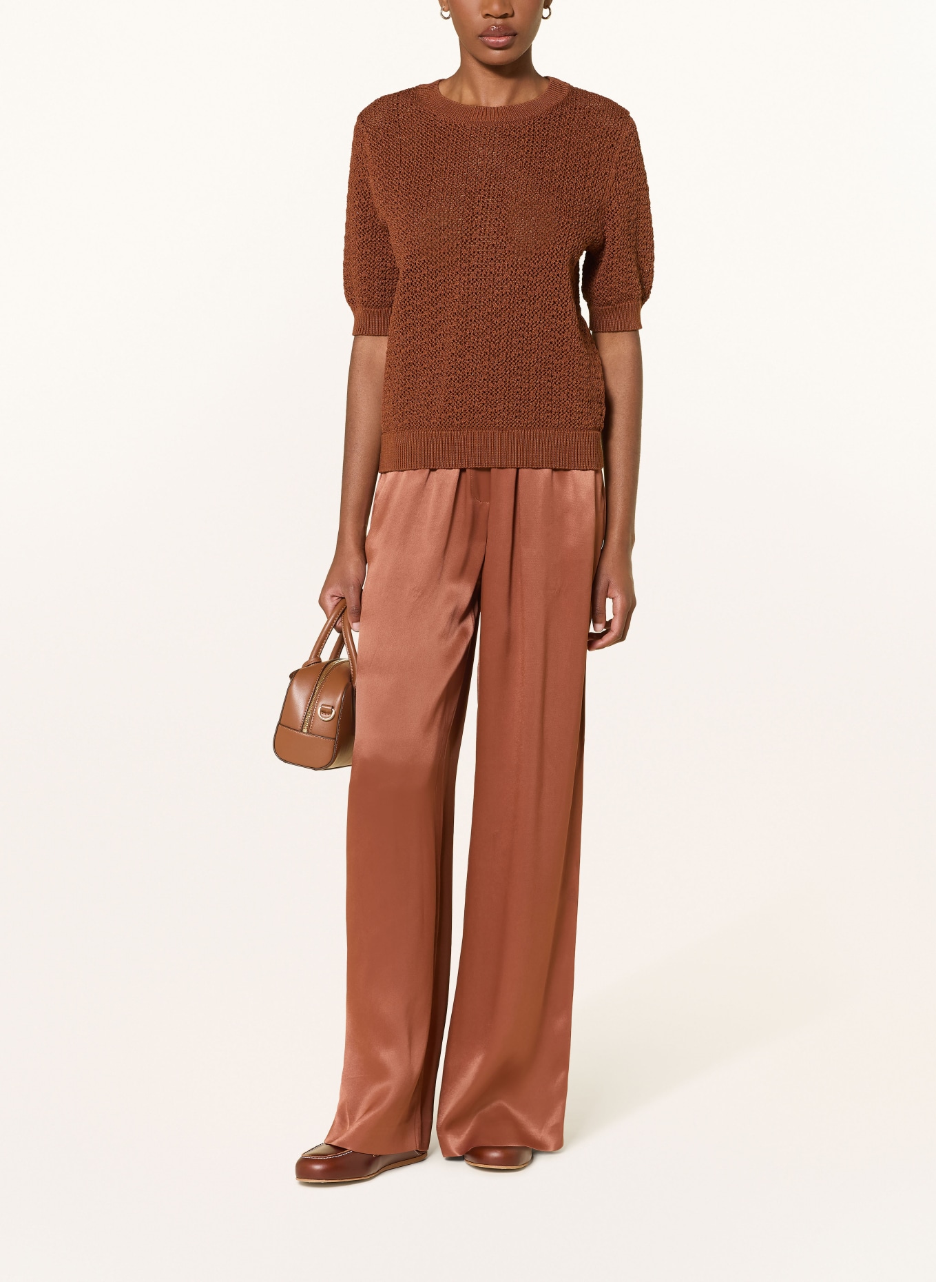 BOSS FOLEARIA Knit Shirt: BROWN