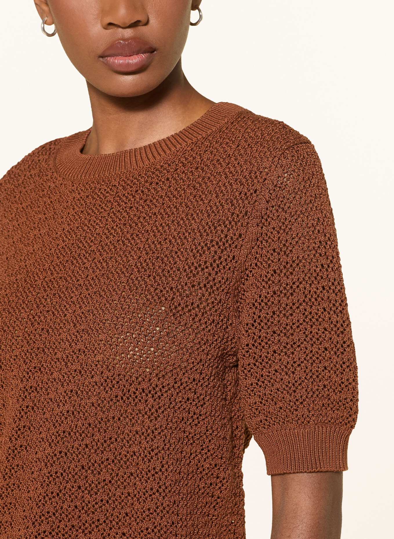 BOSS FOLEARIA Knit Shirt: BROWN