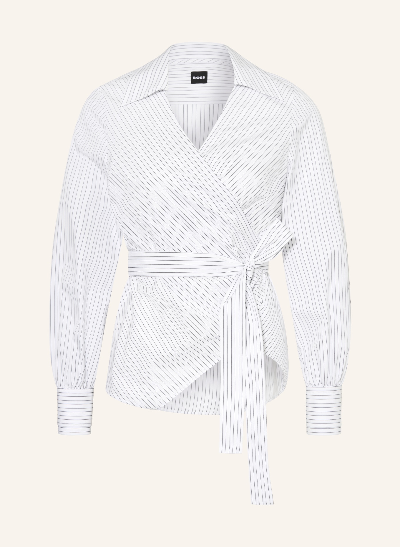 BOSS Wickelbluse BEKANIA: WEISS / SCHWARZ
