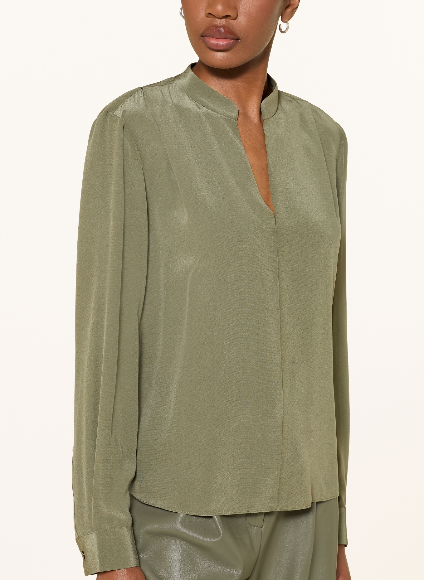 BOSS Blusenshirt BELINDINA aus Seide: OLIV