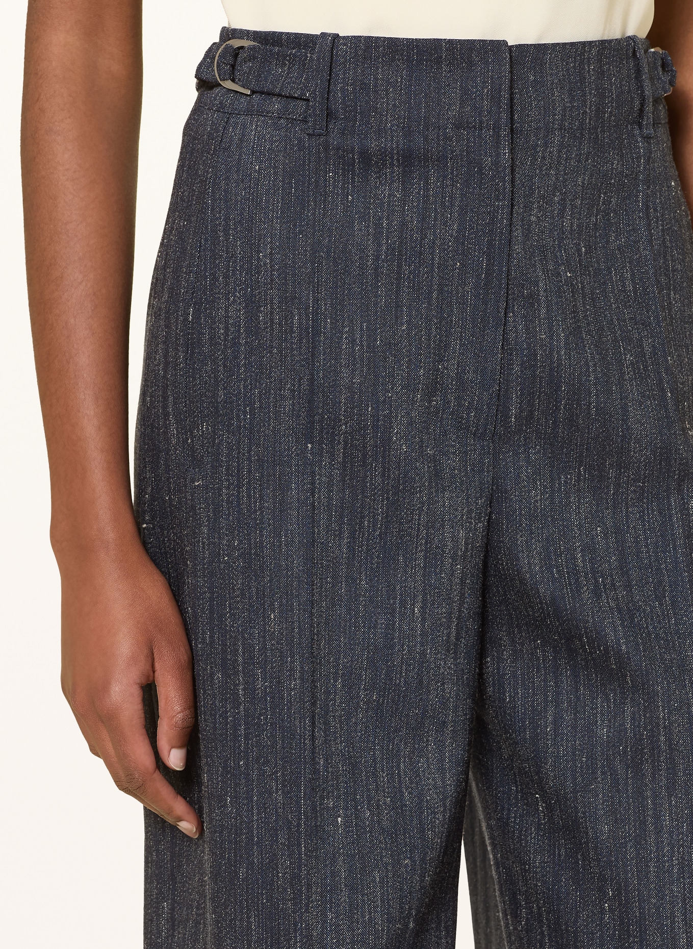 BOSS Pantaloni Marlene TAMILLY: ALBASTRU ÎNCHIS / CREM