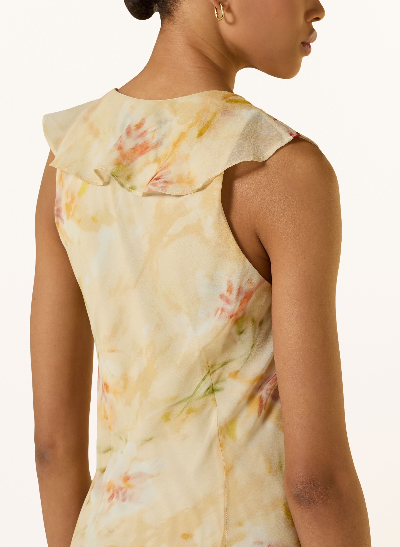 NEO NOIR Kleid ZELLA mit Volants: HELLGELB / ROT / ORANGE