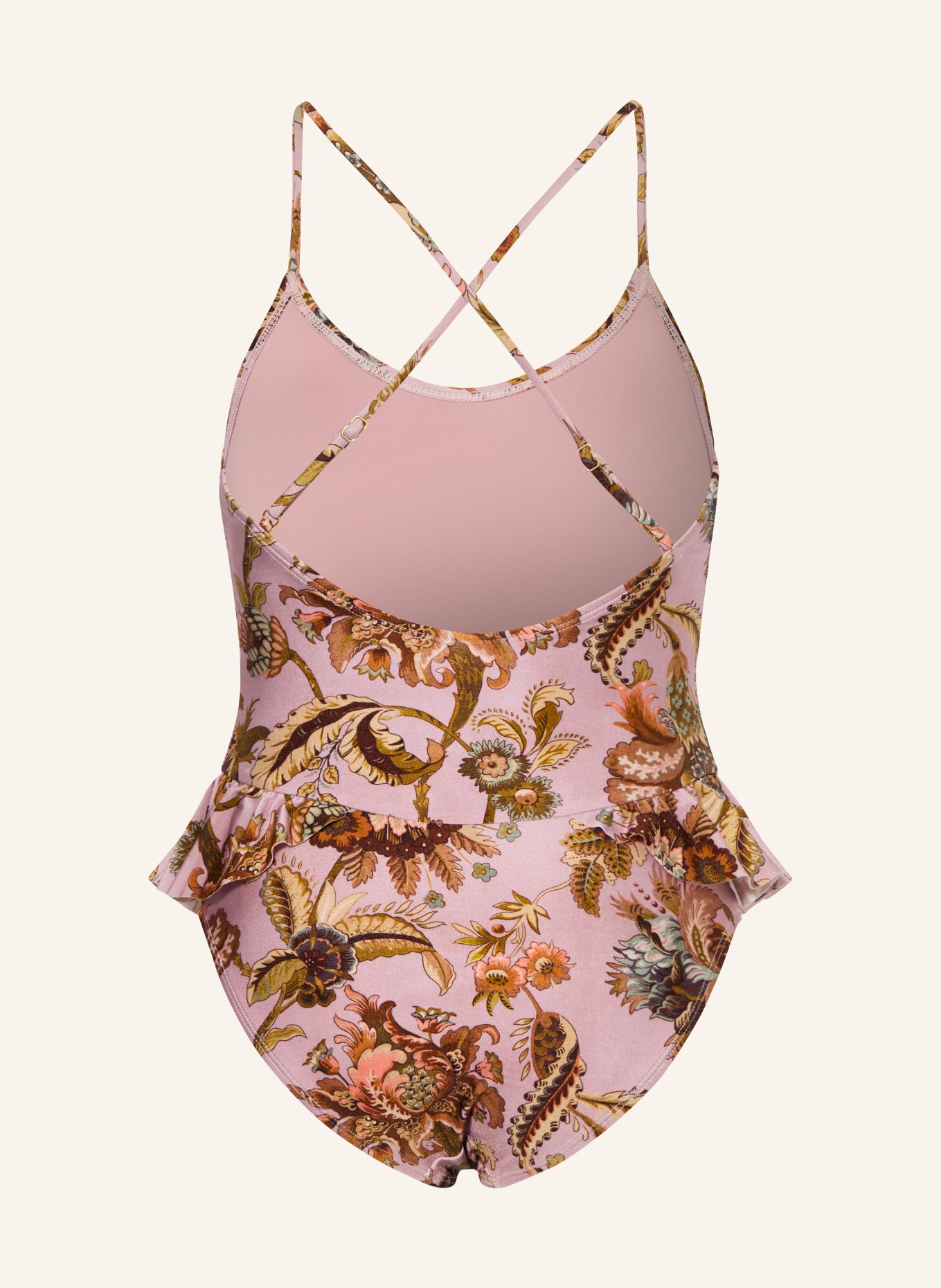 ZIMMERMANN Badeanzug mit Rüschen: ALTROSA / HELLBRAUN / BEIGE